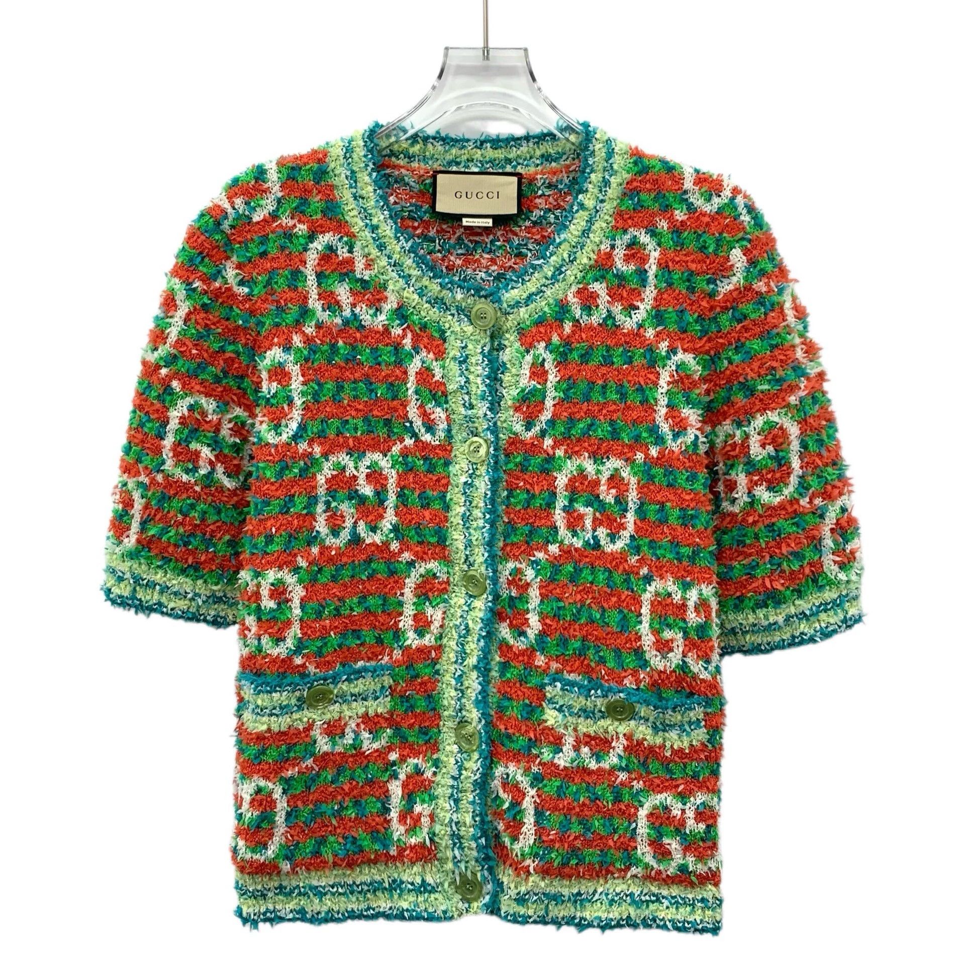 Gucci crew neck single-breasted short-sleeved knit sweater