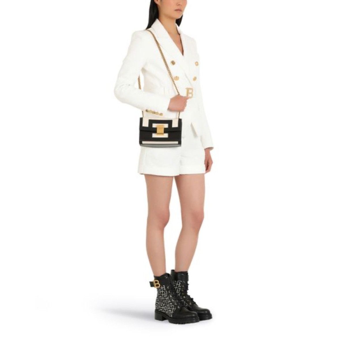 Balmain NWT BALMAIN 1945 Heritage Black White Bag Gold Chain $3450 Size ONE SIZE - 2 Thumbnail