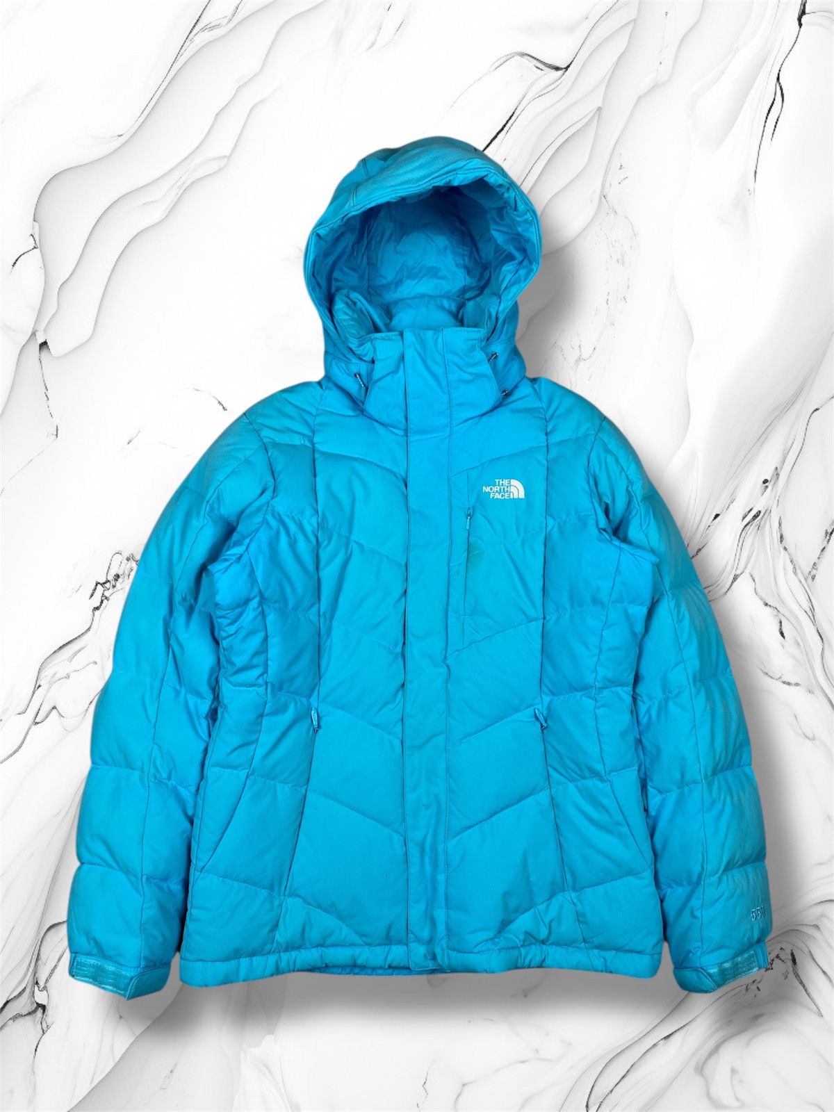 The North Face The North Face 550 Puffer Jacket Blue Fill Hooded Snow Ski Size M / US 6-8 / IT 42-44 - 1 Thumbnail