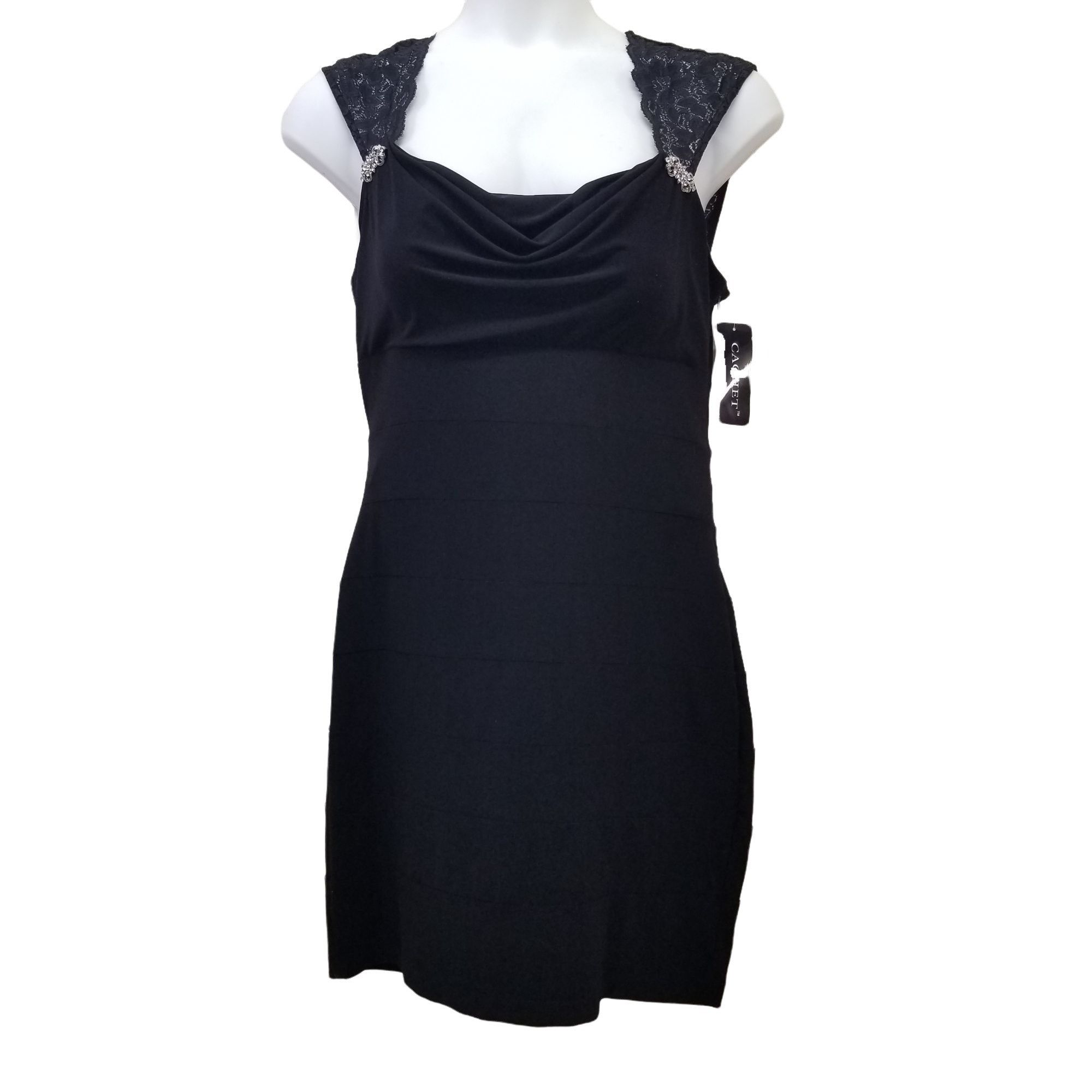 Other Cachet 16 Black Lace Formal LBD Little Black Dress Sheath Pa Size XXL / US 16-18 / IT 52-54 - 1 Thumbnail