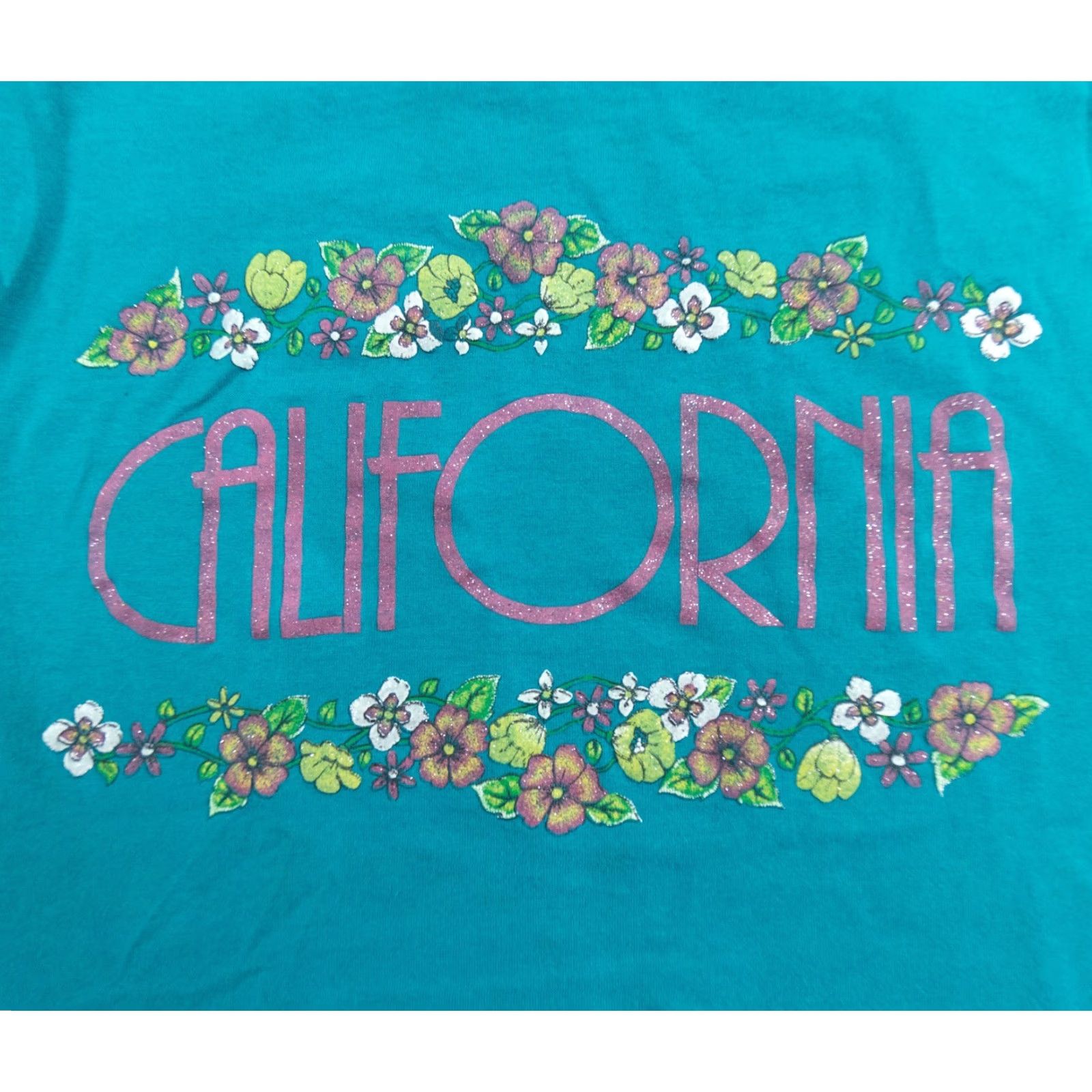 Fruit Of The Loom VINTAGE California Shirt Mens Medium Green 90s T-Shirt All Seasons Crew Neck 100% Cotton/Poly Fruit of the Loom Mens Size US M / EU 48-50 / 2 - 2 Thumbnail