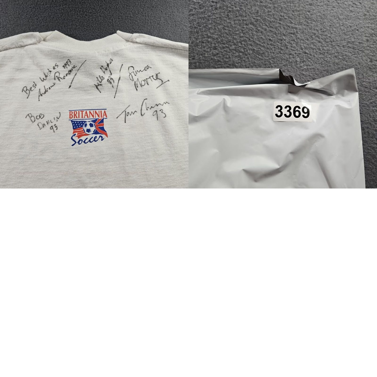 Fruit Of The Loom VINTAGE Britannia Reebok Shirt Mens Large White Soccer Camp 90s Autographed USA Shirt Size US L / EU 52-54 / 3 - 8 Thumbnail