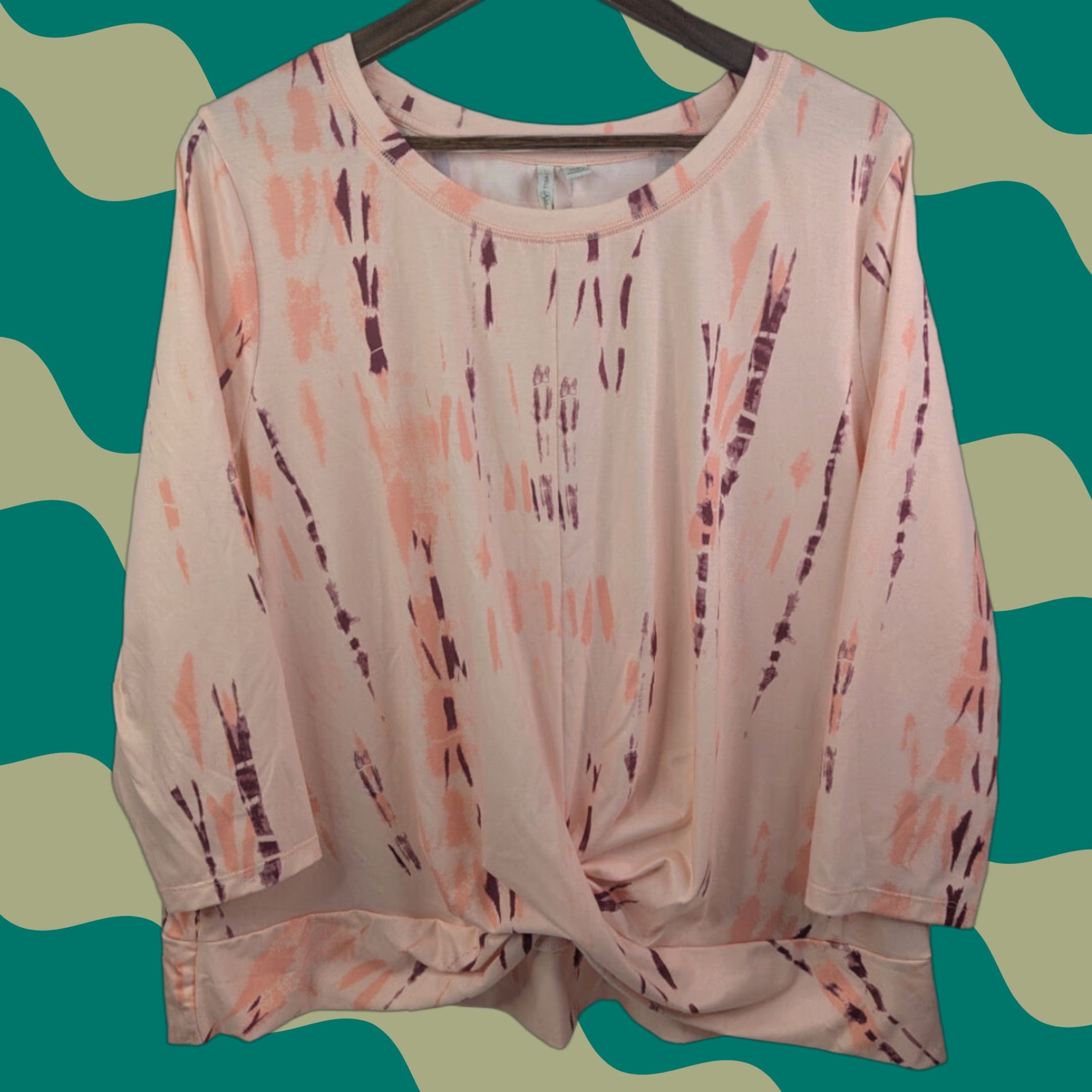Olive Live Well Womens Pink Blouse 3/4 Sleeve Top Wrap Hem XL Blouse Casual Comfort Stretch Regular Size XL Womens Pink Blouse Size XL / US 12-14 / IT 48-50 - 1 Thumbnail
