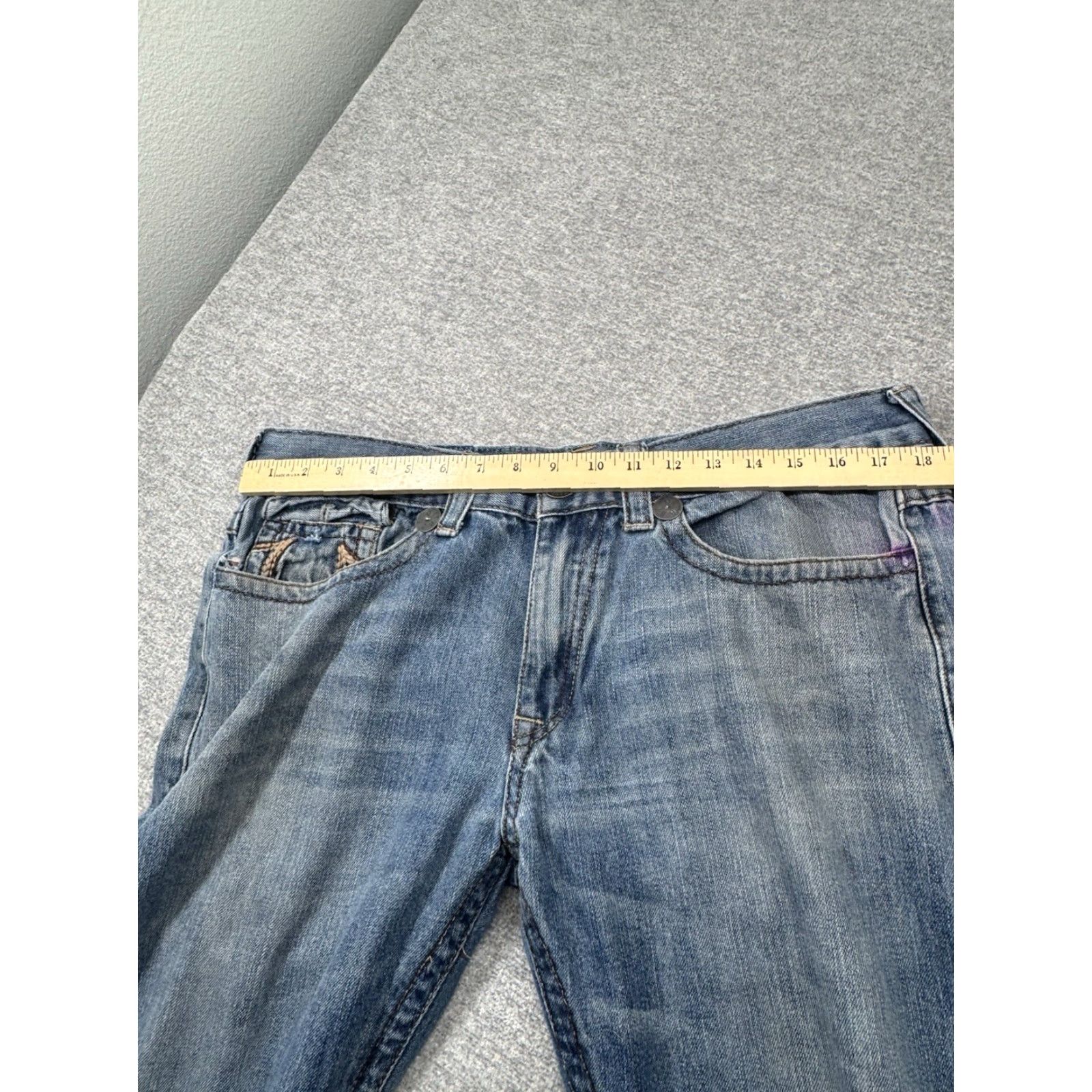 True Religion True Religion Jeans Mens 38x32 Joey Super T Straight Made USA Distressed Denim Size US 36 / EU 52 - 5 Thumbnail