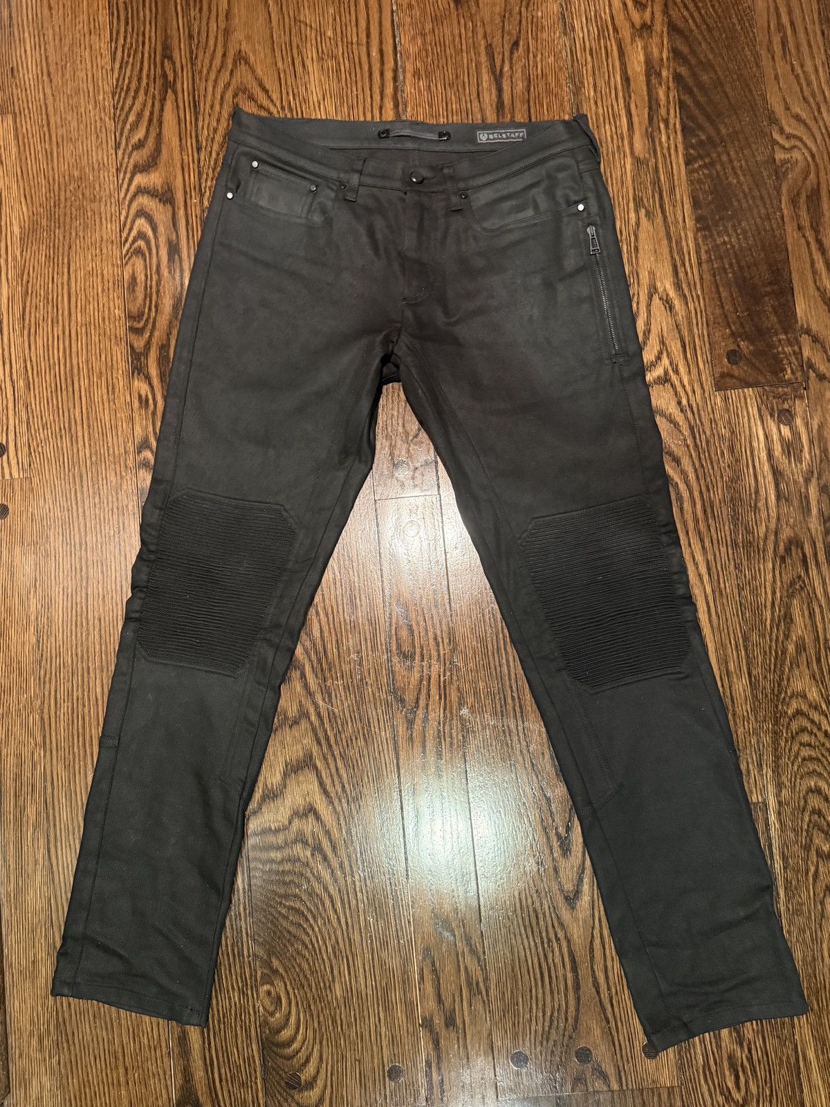 Belstaff Belstaff Black Moto Pants – Ribbed Knee Size US 34 / EU 50 - 1 Thumbnail