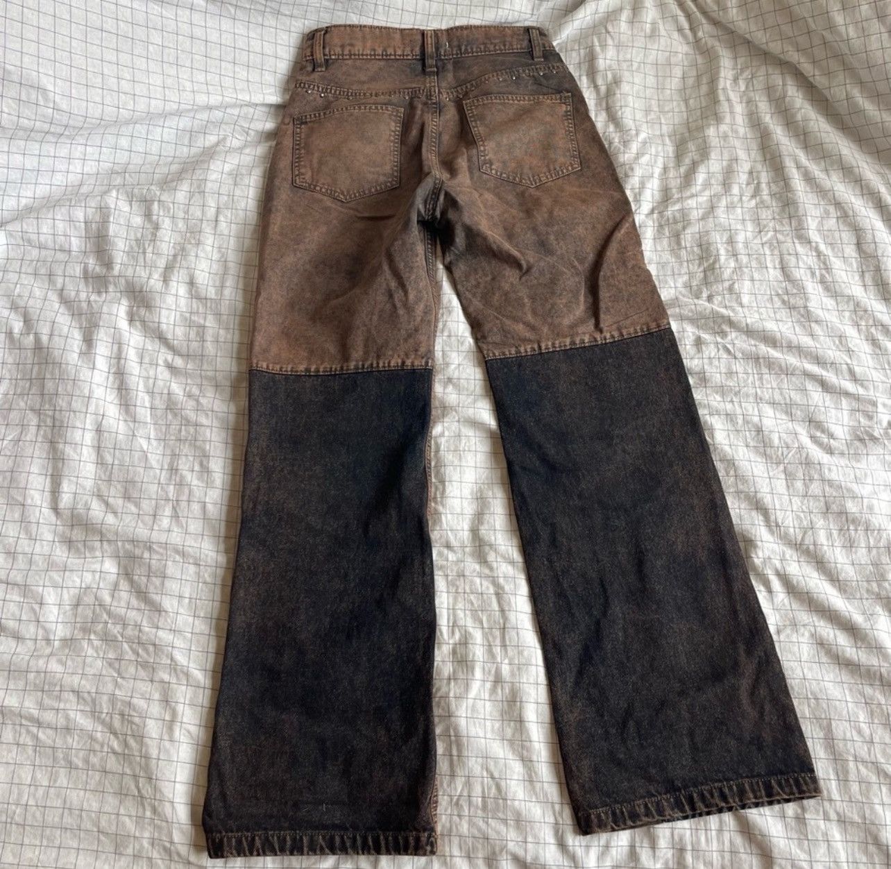 Bdg BDG Urban Outfitters Brown and Black Patchwork cowboy Jeans Size 26" / US 2 / IT 38 - 4 Thumbnail