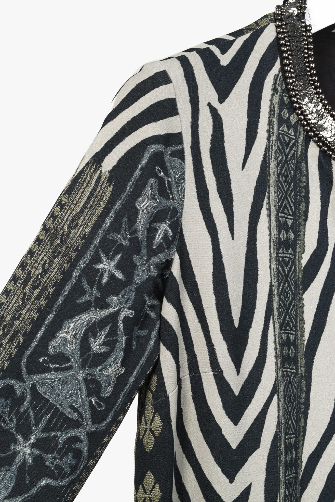 Etro Etro Grey Zebra Embellished 3/4 Sleeve Tunic Size M / US 6-8 / IT 42-44 - 4 Thumbnail