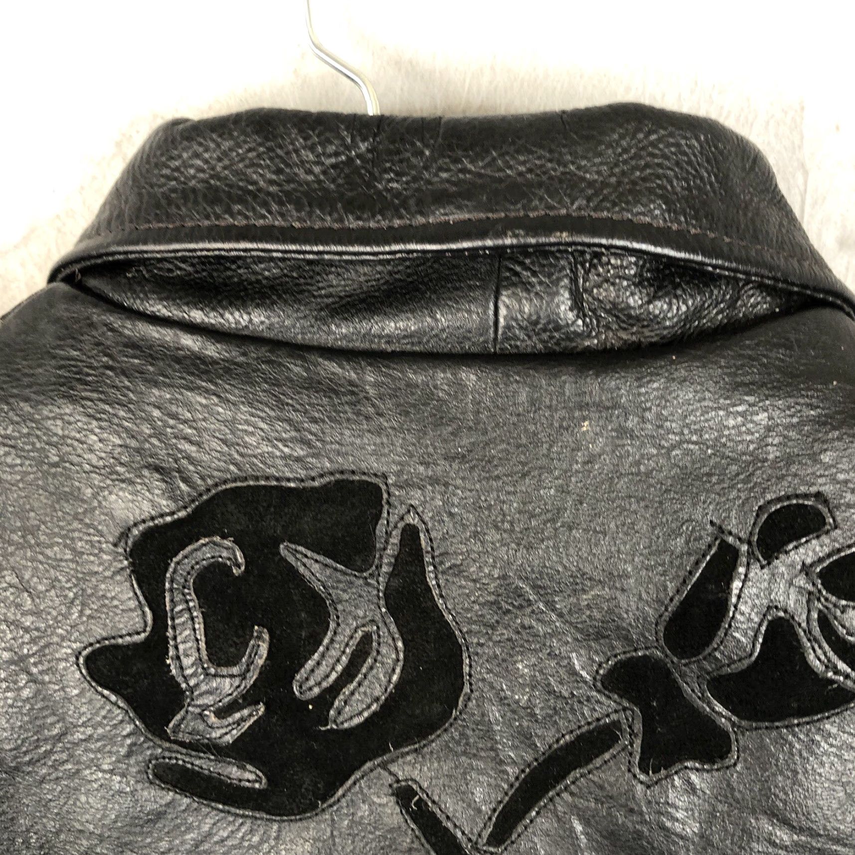 Vintage VINTAGE Black Leather Jacket Womens M Moto Fringe Scrolls Braids Biker Whimsigoth Rock Leather Jacket? Size M / US 6-8 / IT 42-44 - 7 Thumbnail