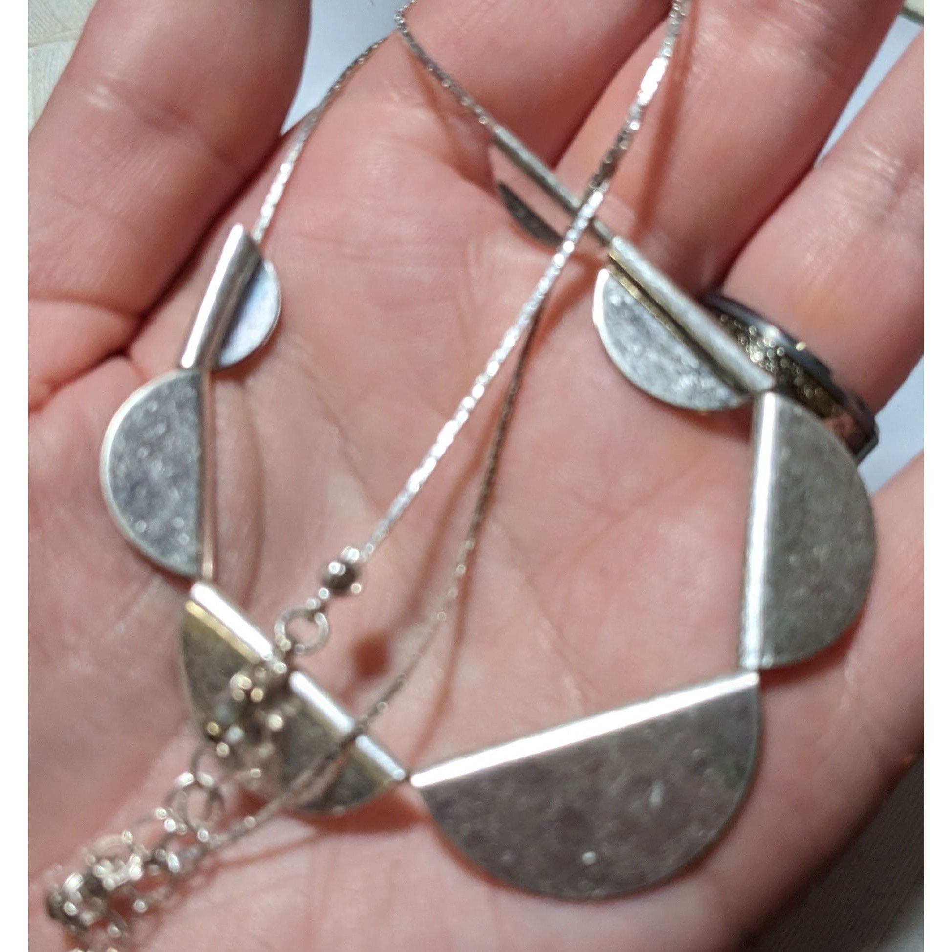 Other Geometric Half Circle Silver Charm Necklace Size ONE SIZE - 4 Thumbnail