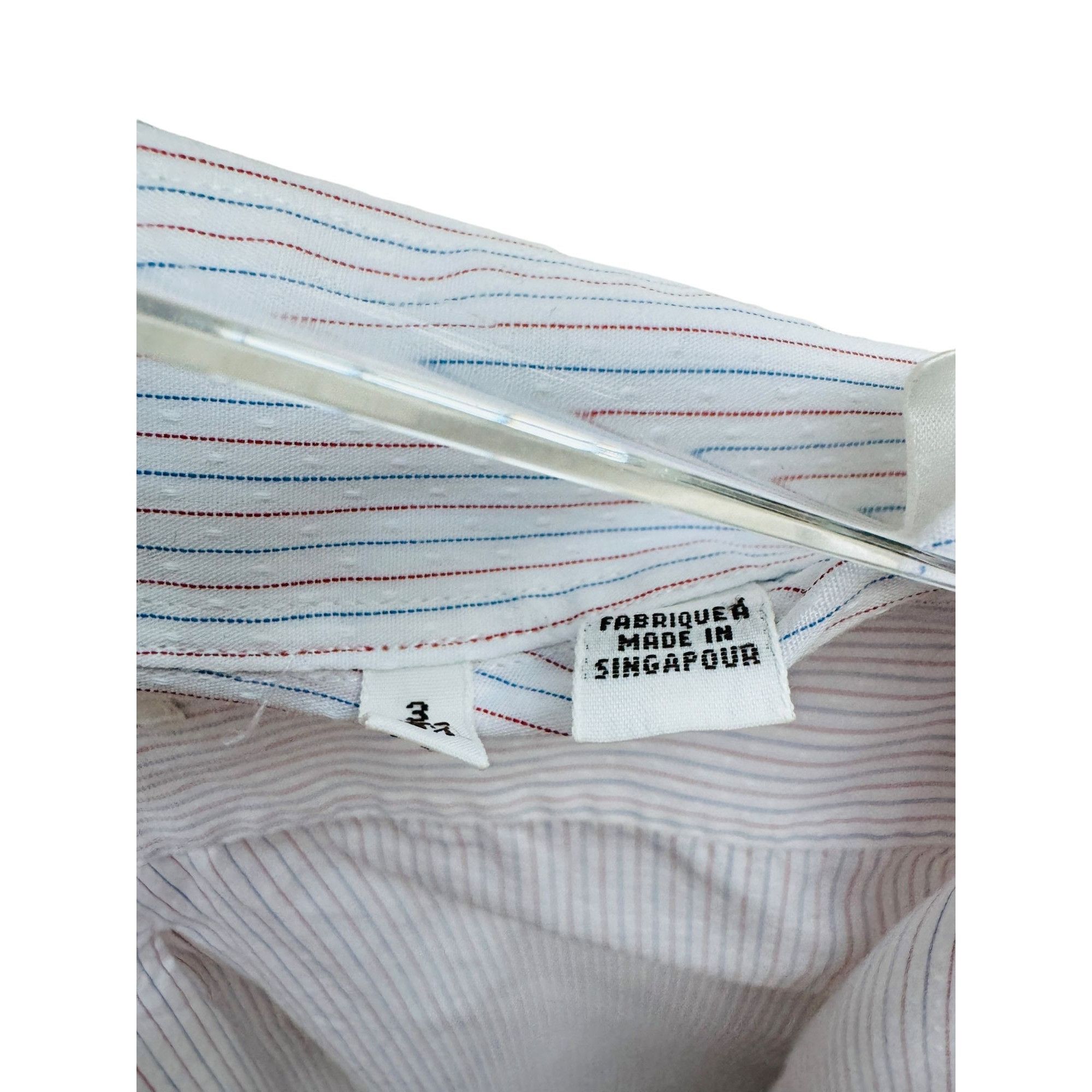 Yves Saint Laurent White Striped Shirt Size US M / EU 48-50 / 2 - 5 Thumbnail