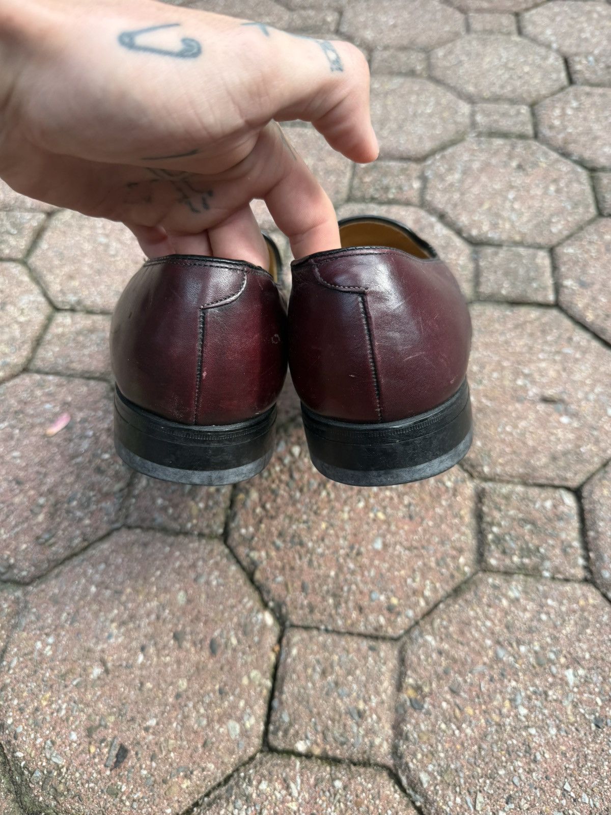 Other Blood Red Leather Vintage Dress Shoes Oxford Size US 8.5 / EU 41-42 - 3 Thumbnail