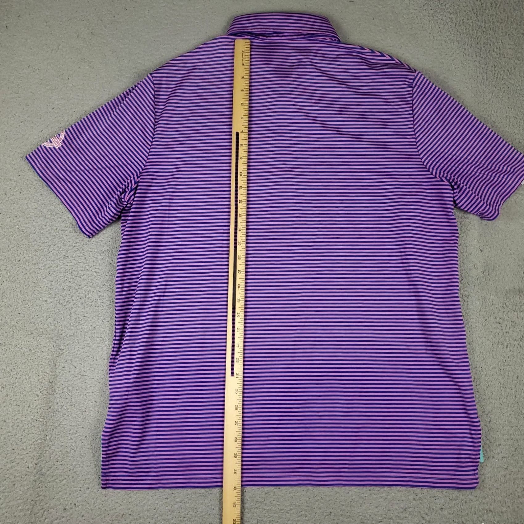 Ralph Lauren Ralph Lauren RLX Polo Shirt Mens XL Blue Striped Short Sleeve Polo Shirt Casual Golf Business Regular Fit Size US XL / EU 56 / 4 - 4 Thumbnail