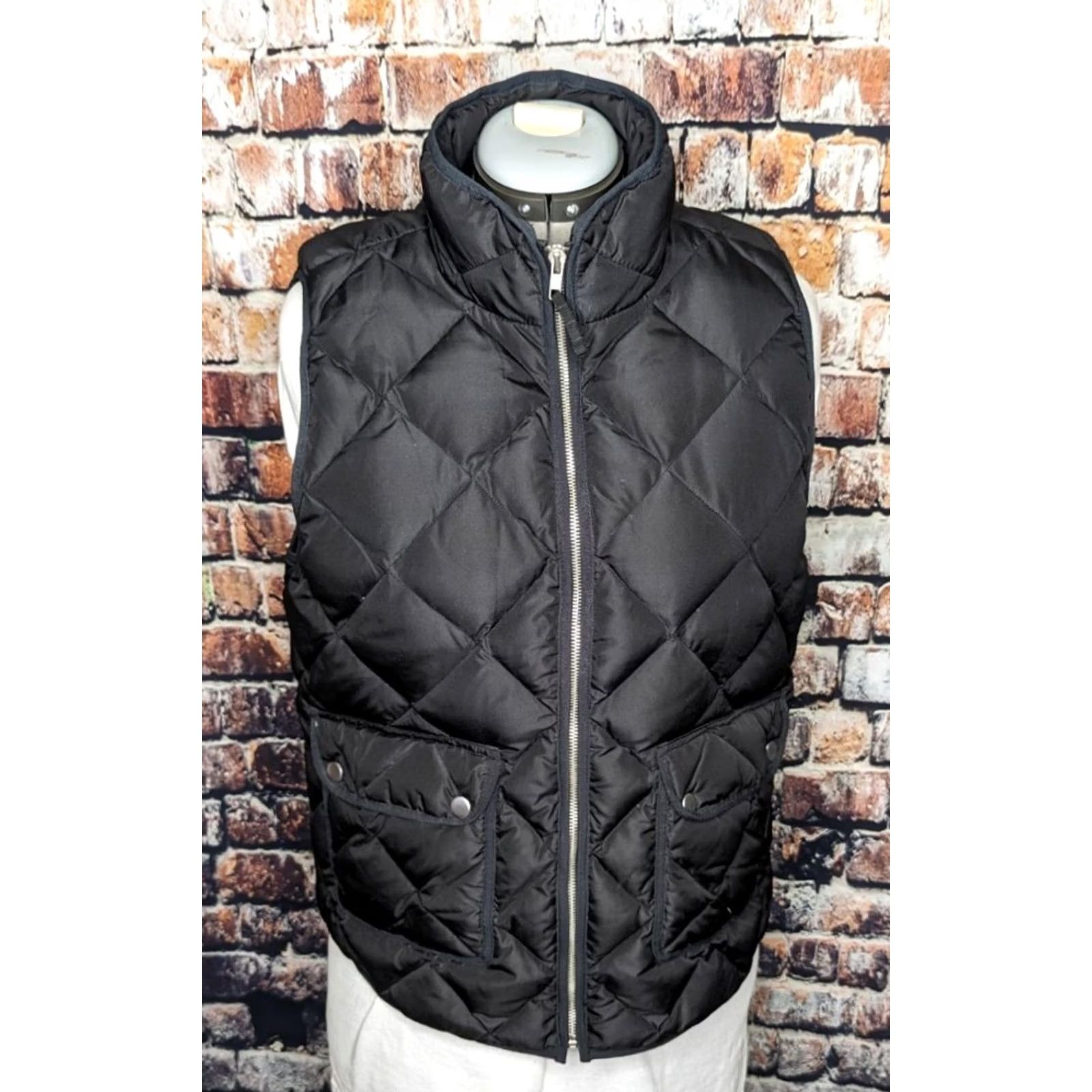 Vintage Woolrich Quilted Down Puffer Vest Womens Large Black Riding Equestrian Jacket Size L / US 10 / IT 46 - 3 Thumbnail