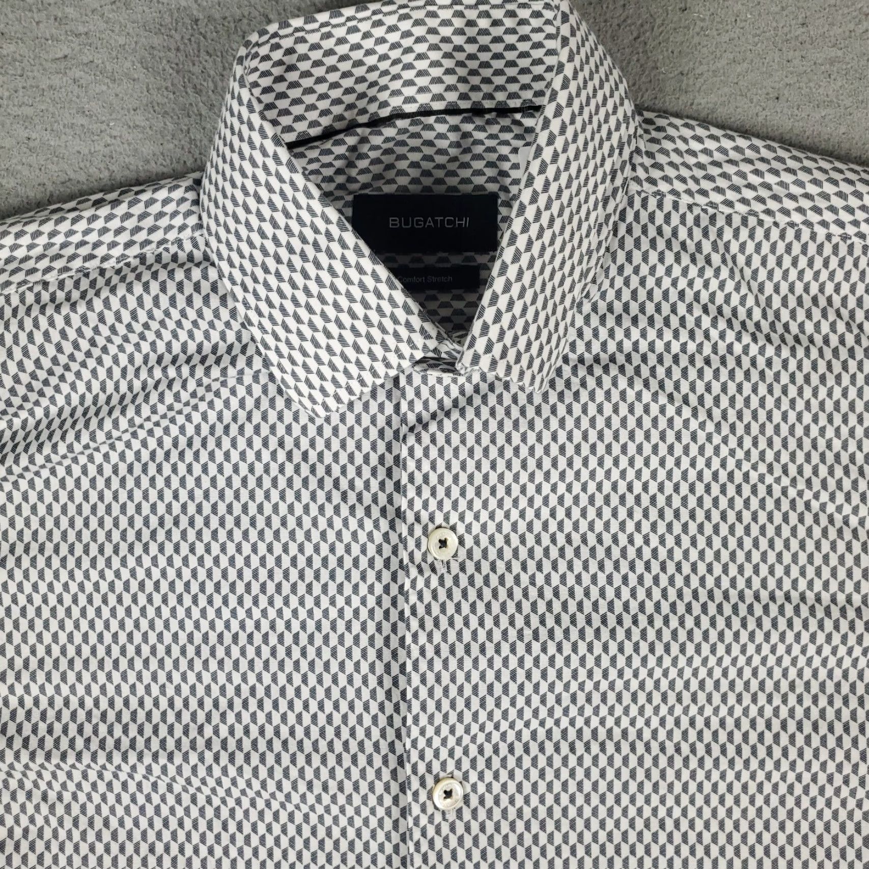 BUGATCHI VINTAGE Bugatchi Uomo Dress Shirt Mens 15.5 Gray Long Sleeve Business Casual Formal Wedding Size 40R - 2 Thumbnail