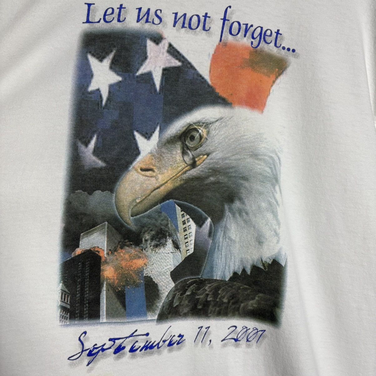 Vintage Vintage Y2K Twins Tower R.I.P. USA Falcon Long Sleeve Tee Size US L / EU 52-54 / 3 - 4 Thumbnail