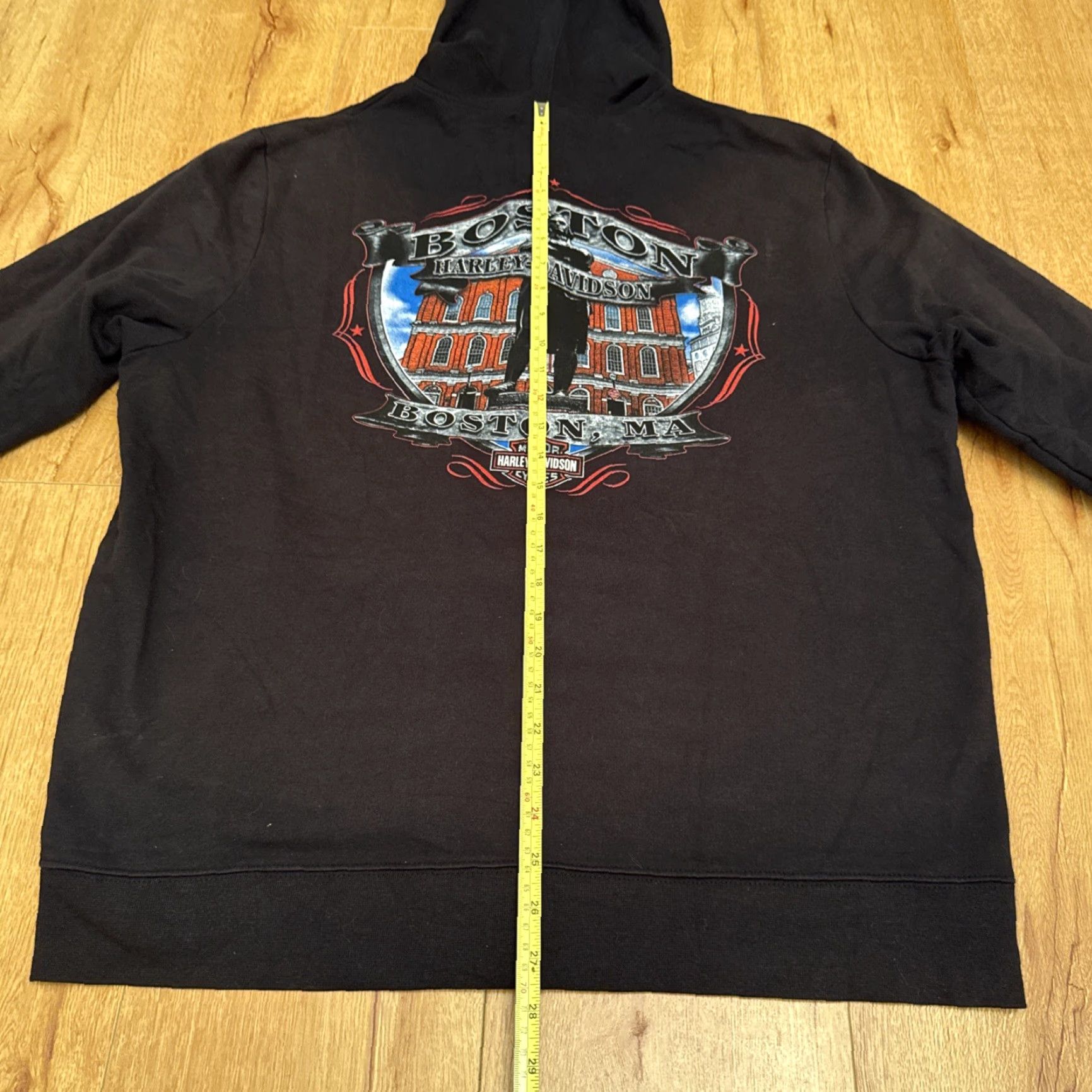 Harley Davidson Harley-Davidson Jacket Boston Full Zip Hooded Men’s XL Black Faded Sweatshirt Motorcycle Women's? Size US XL / EU 56 / 4 - 3 Thumbnail