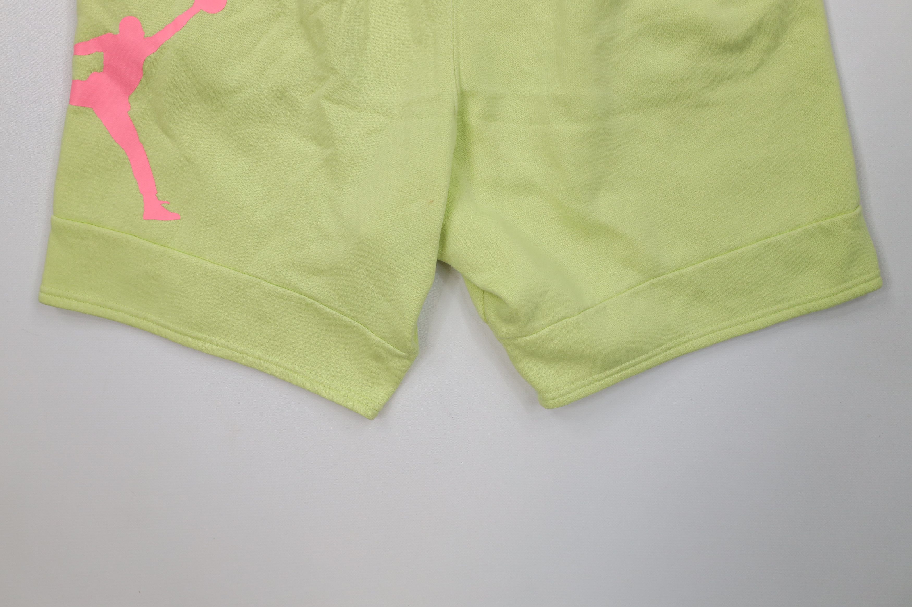 Nike Nike Air Jordan Big Logo Jumpman Fleece Shorts Lime Green Size US 32 / EU 48 - 13 Thumbnail