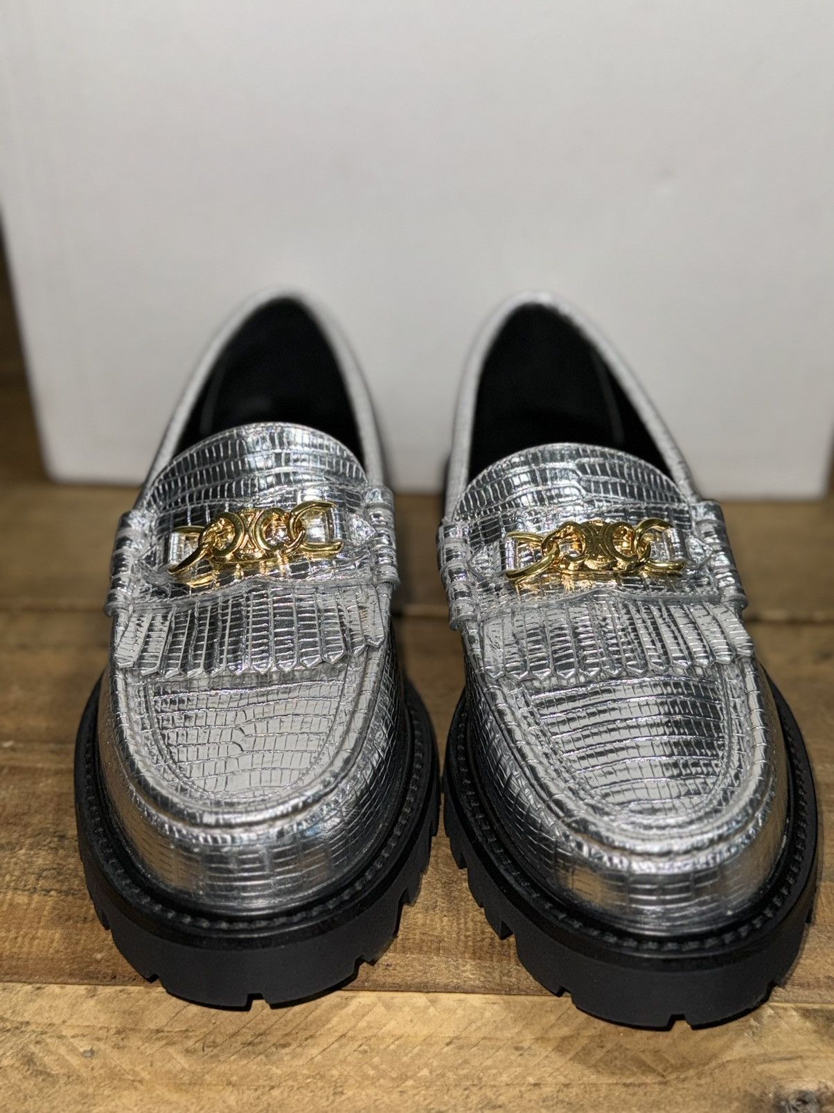 Celine Celine Margaret Triomphe Chain Loafers Size US 7 / IT 37 - 2 Thumbnail