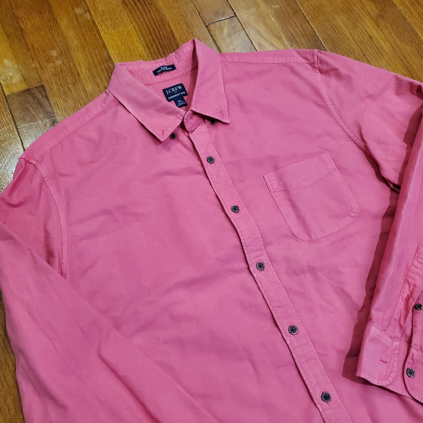 J.Crew J.Crew Shirt Mens XL Pink Garment Dye Slim Untucked Button Front Long Sleeve Size US XL / EU 56 / 4 - 4 Thumbnail
