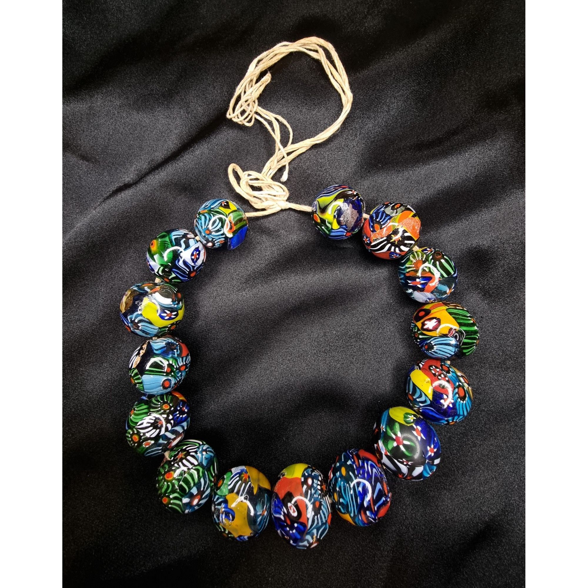 Vintage Rare Find Vintage Large Venetian Millefiori Glass Bead Choke Size ONE SIZE - 3 Thumbnail
