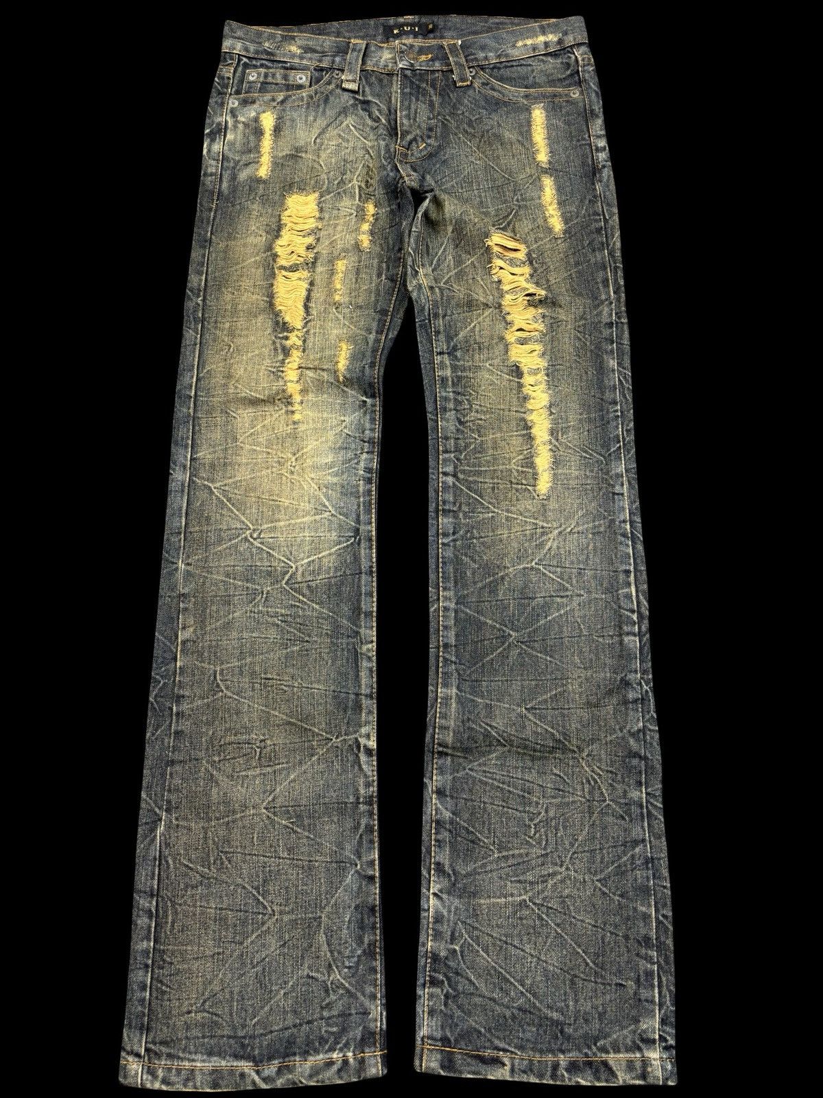 Seditionaries KUI Flare Rusty Mudwash Distressed Denim F869 Size US 32 / EU 48 - 2 Thumbnail