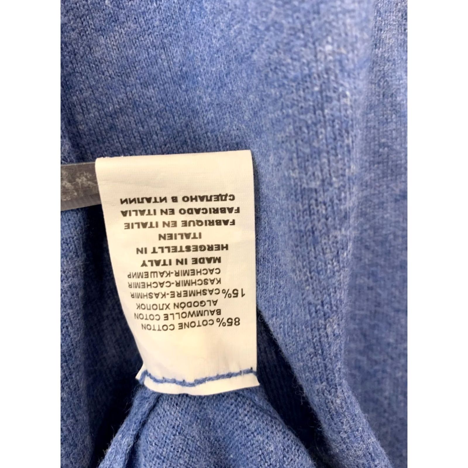 Gran Sasso Gran Sasso Cashmere Cotton V-Neck Sweater Mens L Blue Leather? No Size US L / EU 52-54 / 3 - 5 Thumbnail