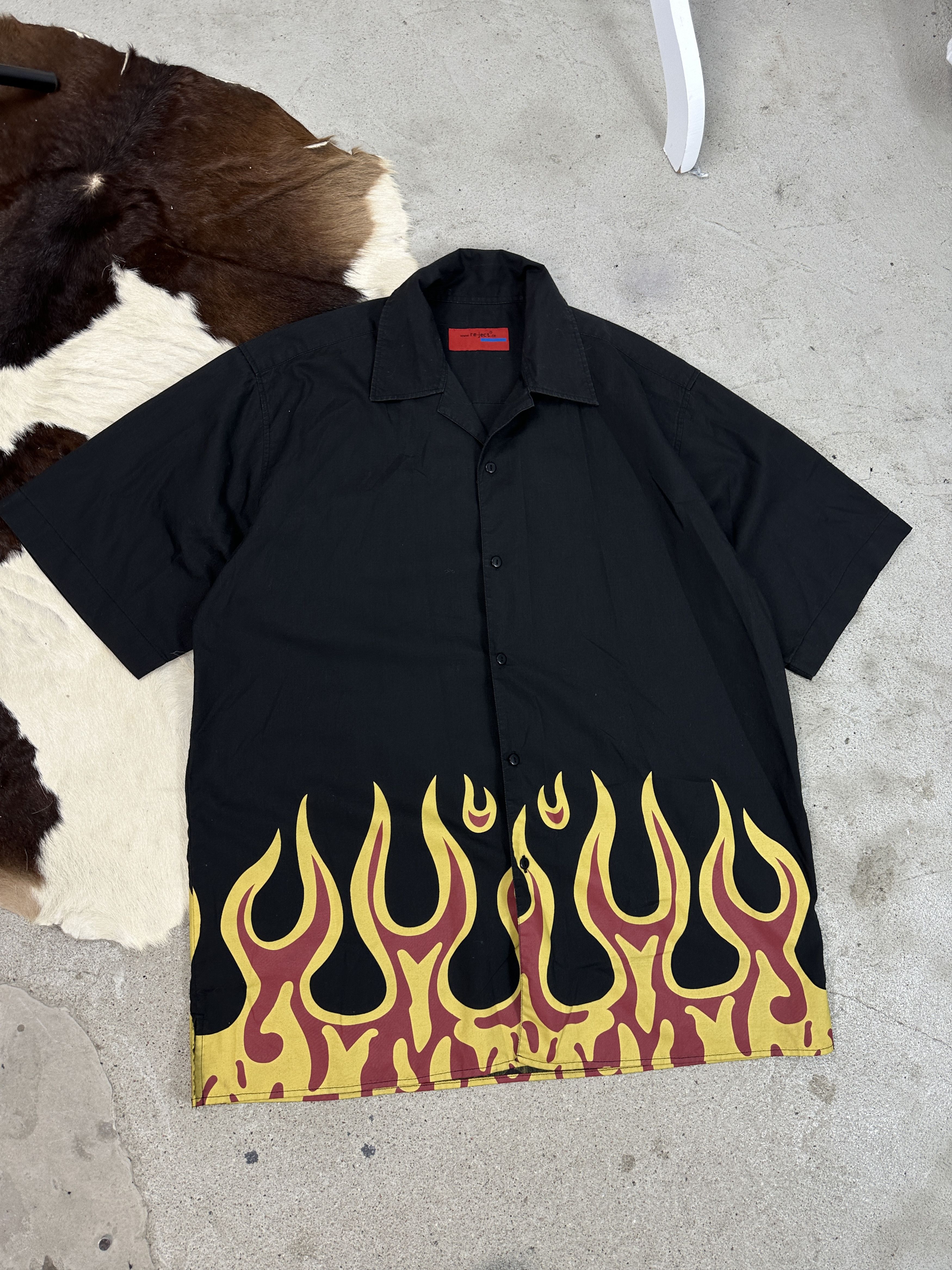 Vintage Vintage Skater Hip Hop Fire Summer Shirt Y2K Size US L / EU 52-54 / 3 - 1 Thumbnail