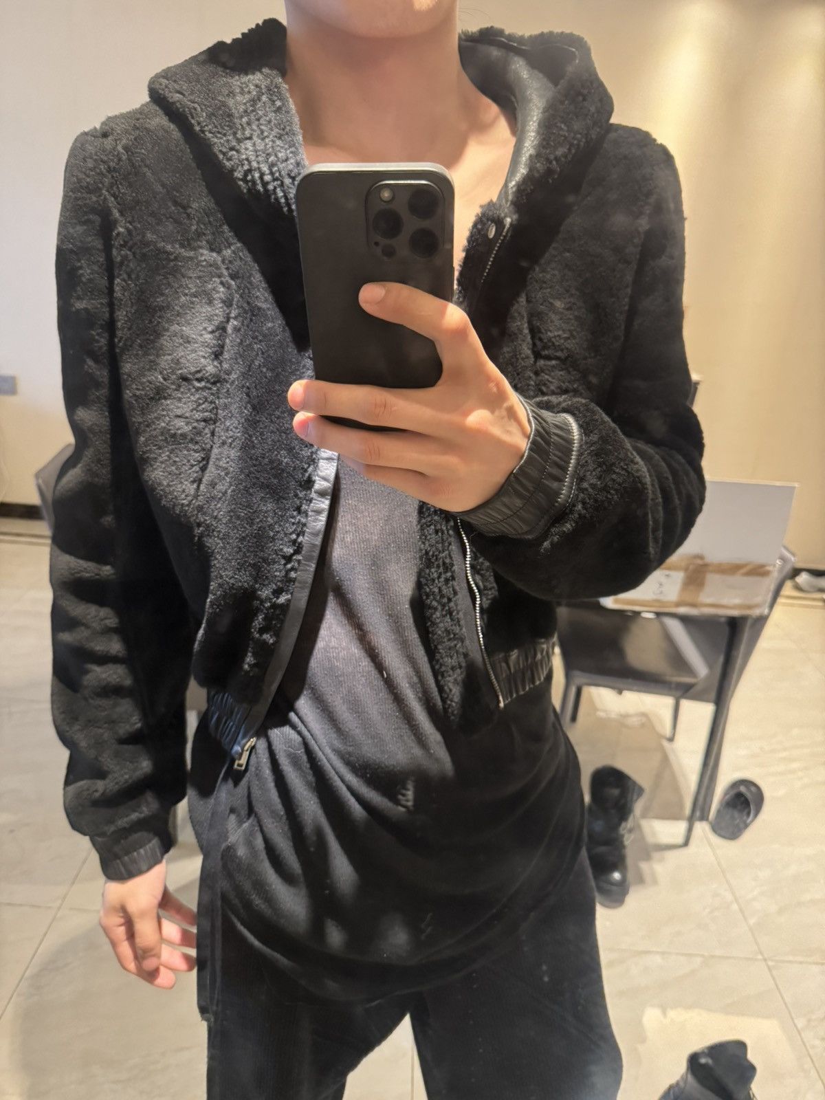Rick Owens Rick owens hoodie fur Leather jacket Size US M / EU 48-50 / 2 - 10 Thumbnail