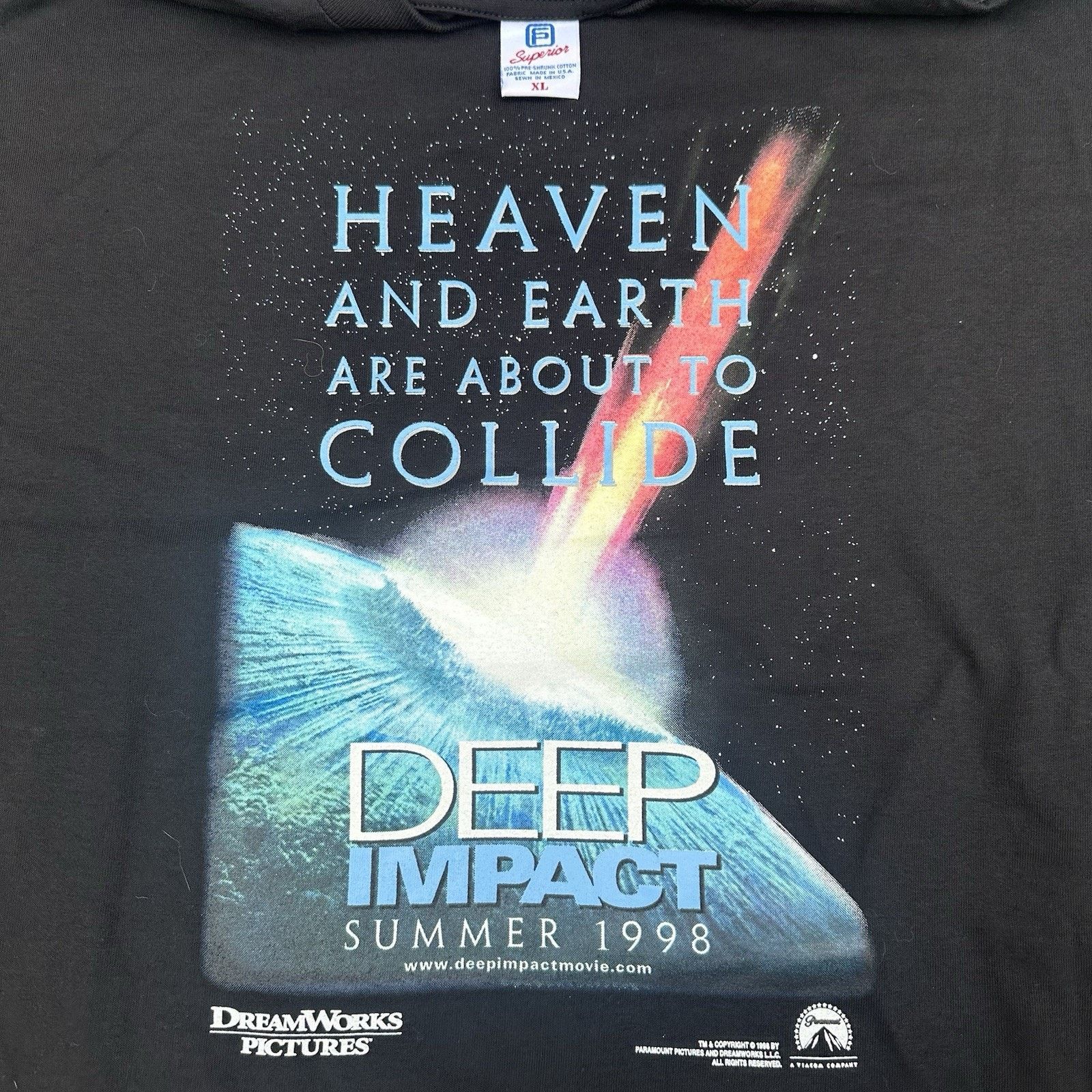 Vintage Vintage 1998 Deep Impact Movie Promo T-Shirt Sci-Fi Action Size US XL / EU 56 / 4 - 1 Thumbnail
