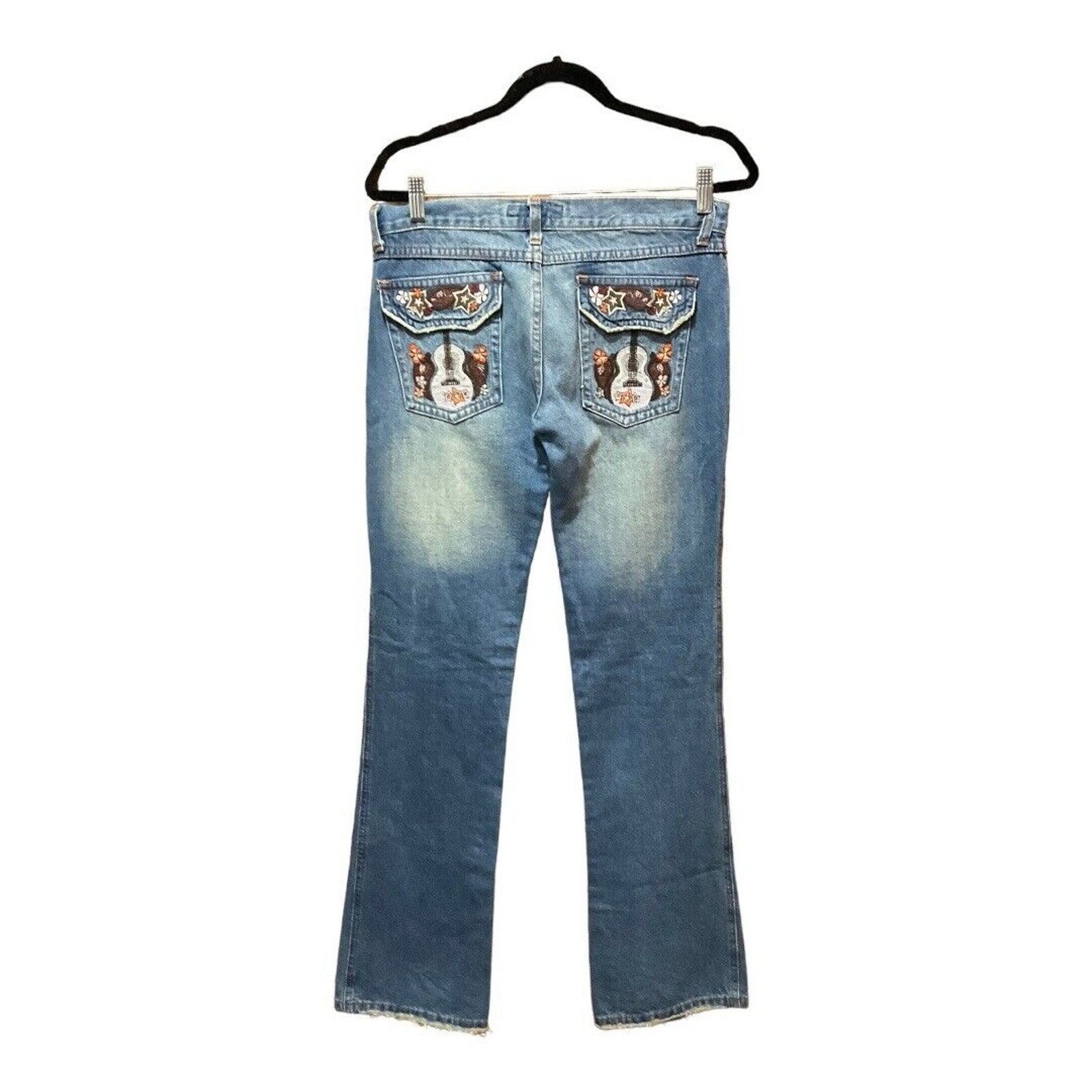 Other Y2K Jeans Women 28 Blue Boot Cut Guitar 100% Cotton Size 28" / US 6 / IT 42 - 5 Thumbnail