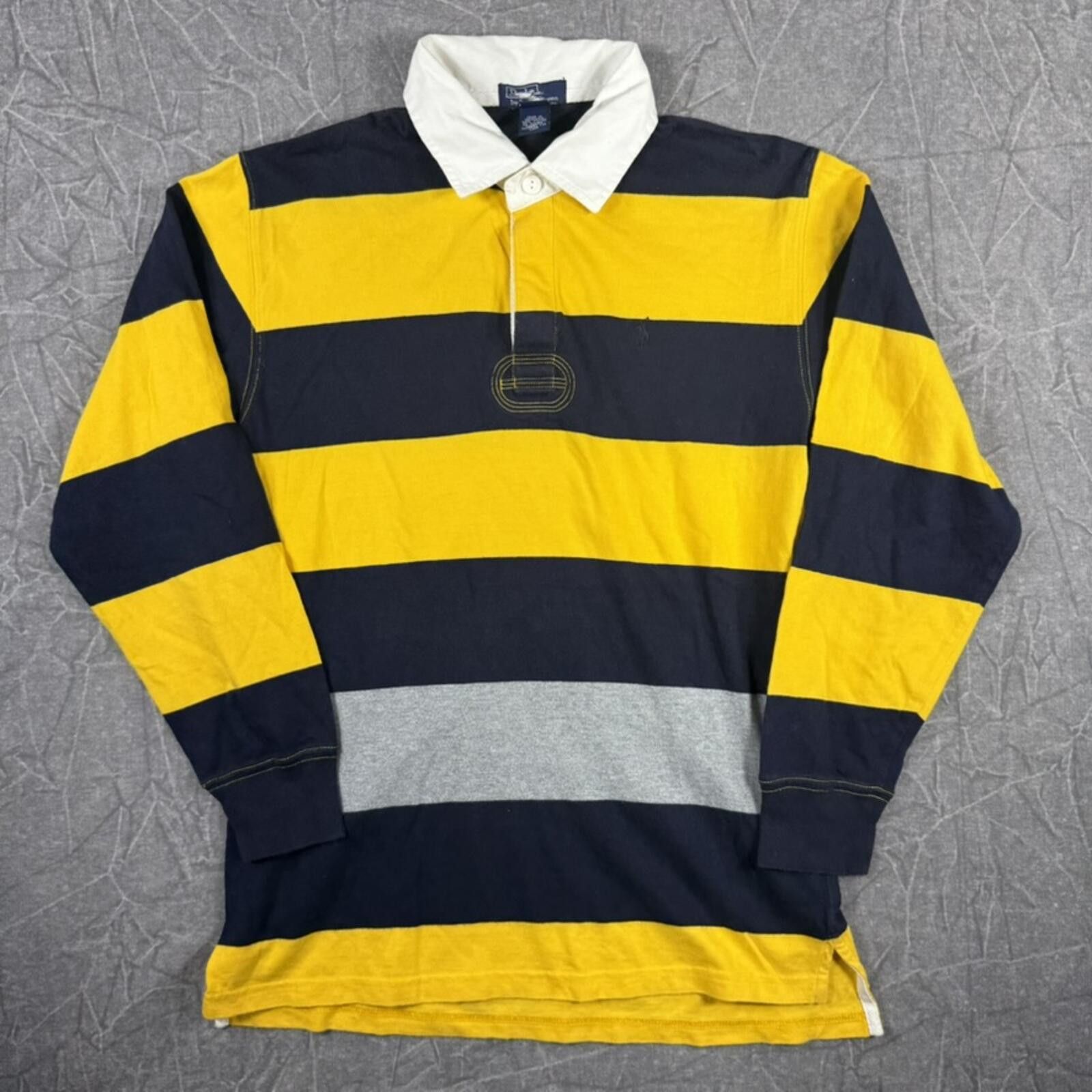Polo Ralph Lauren Polo Ralph Lauren Shirt Kid's L Yellow Blue Striped Rugby Size US L / EU 52-54 / 3 - 2 Thumbnail