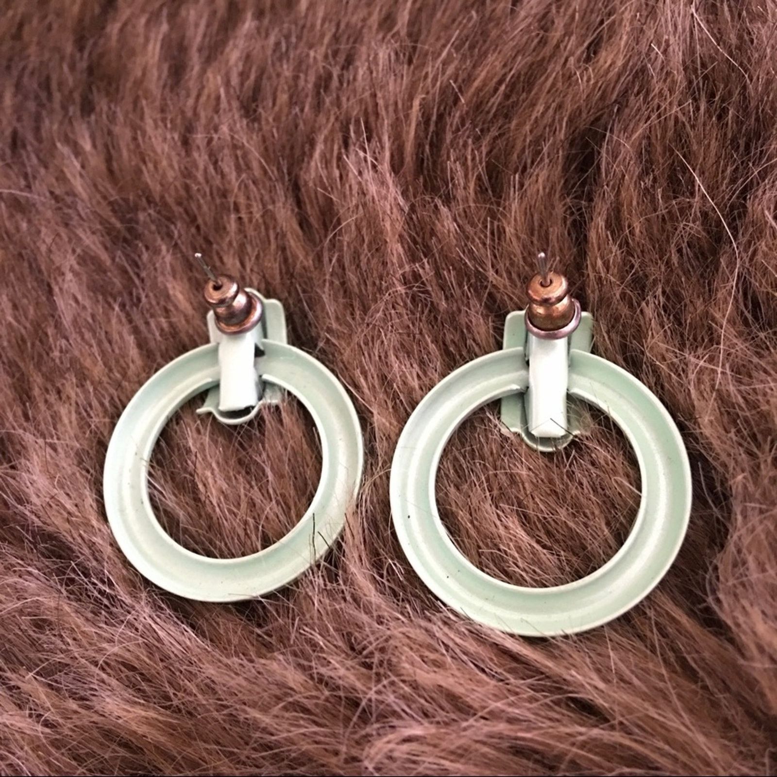 Vintage Vintage 80s mint green pierced earrings Size ONE SIZE - 3 Thumbnail
