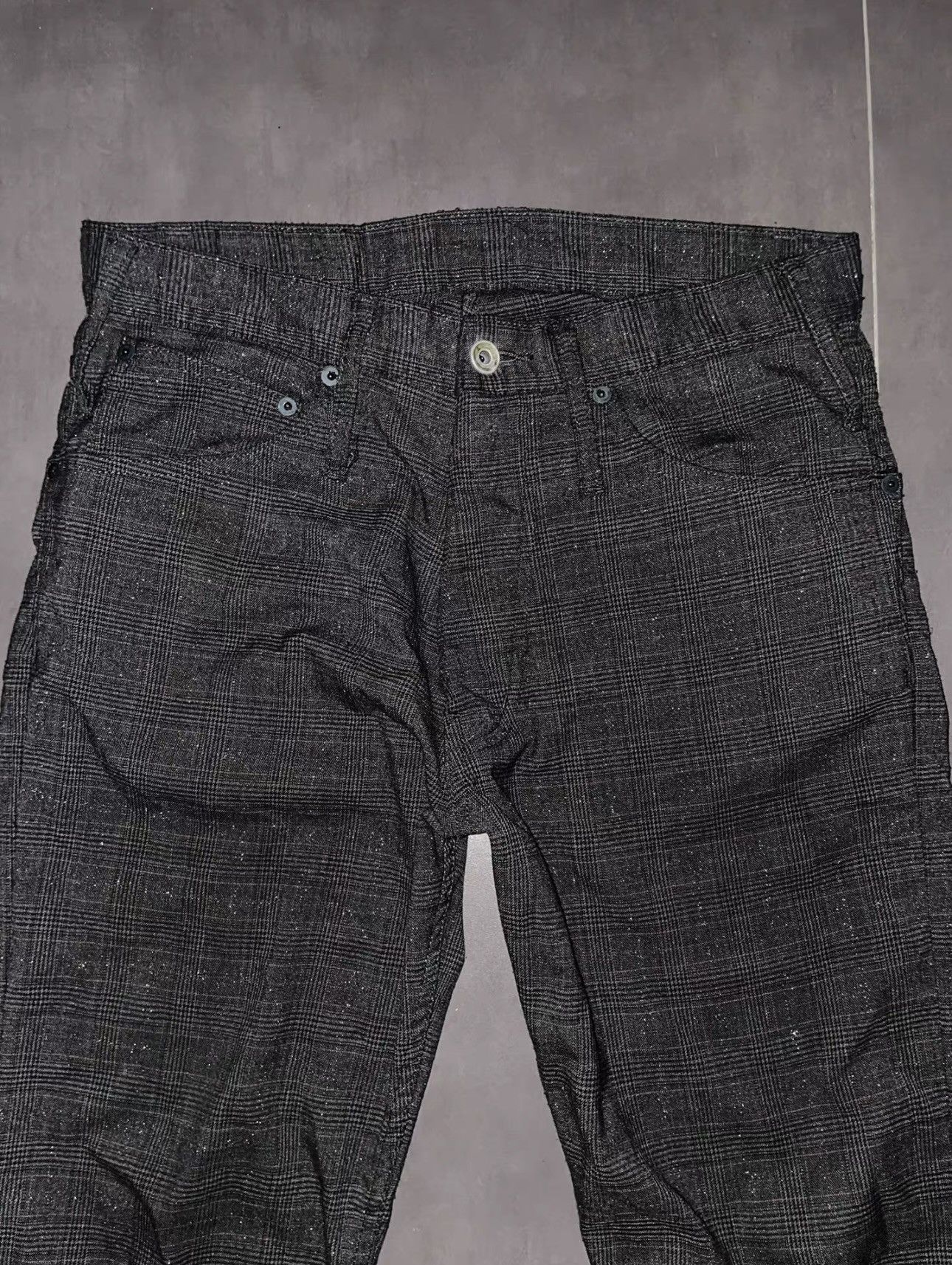 Le Grande Bleu (L.G.B.) L.G.B. Silver lining checkered denim pants Size US 29 - 2 Thumbnail