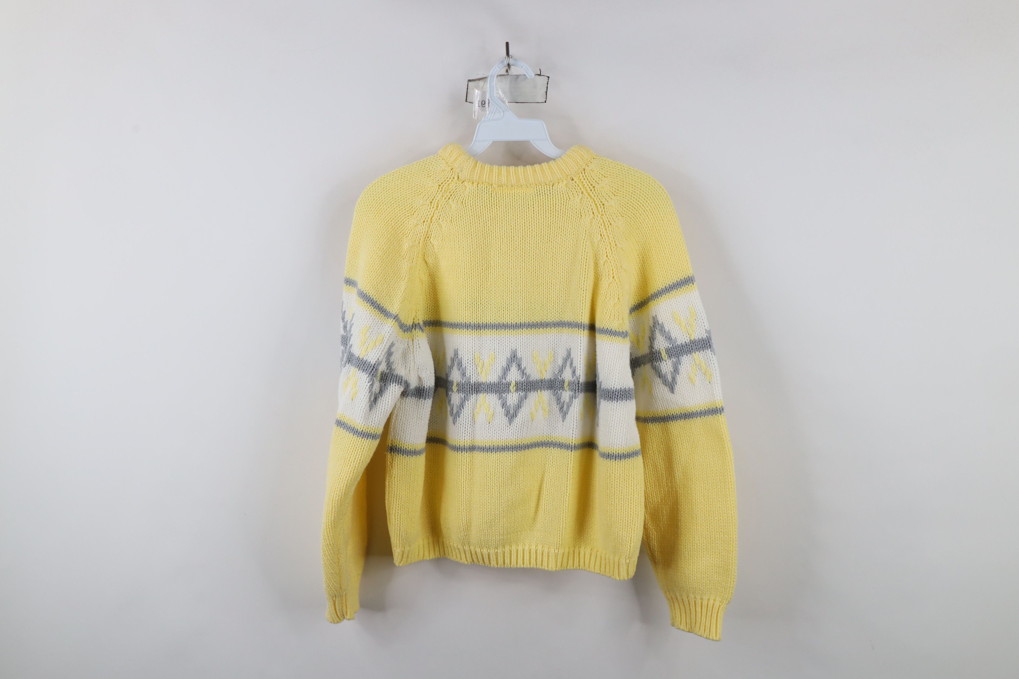 Vintage Vintage 90s Streetwear Argyle Diamond Chunky Knit Sweater Size L / US 10 / IT 46 - 6 Thumbnail