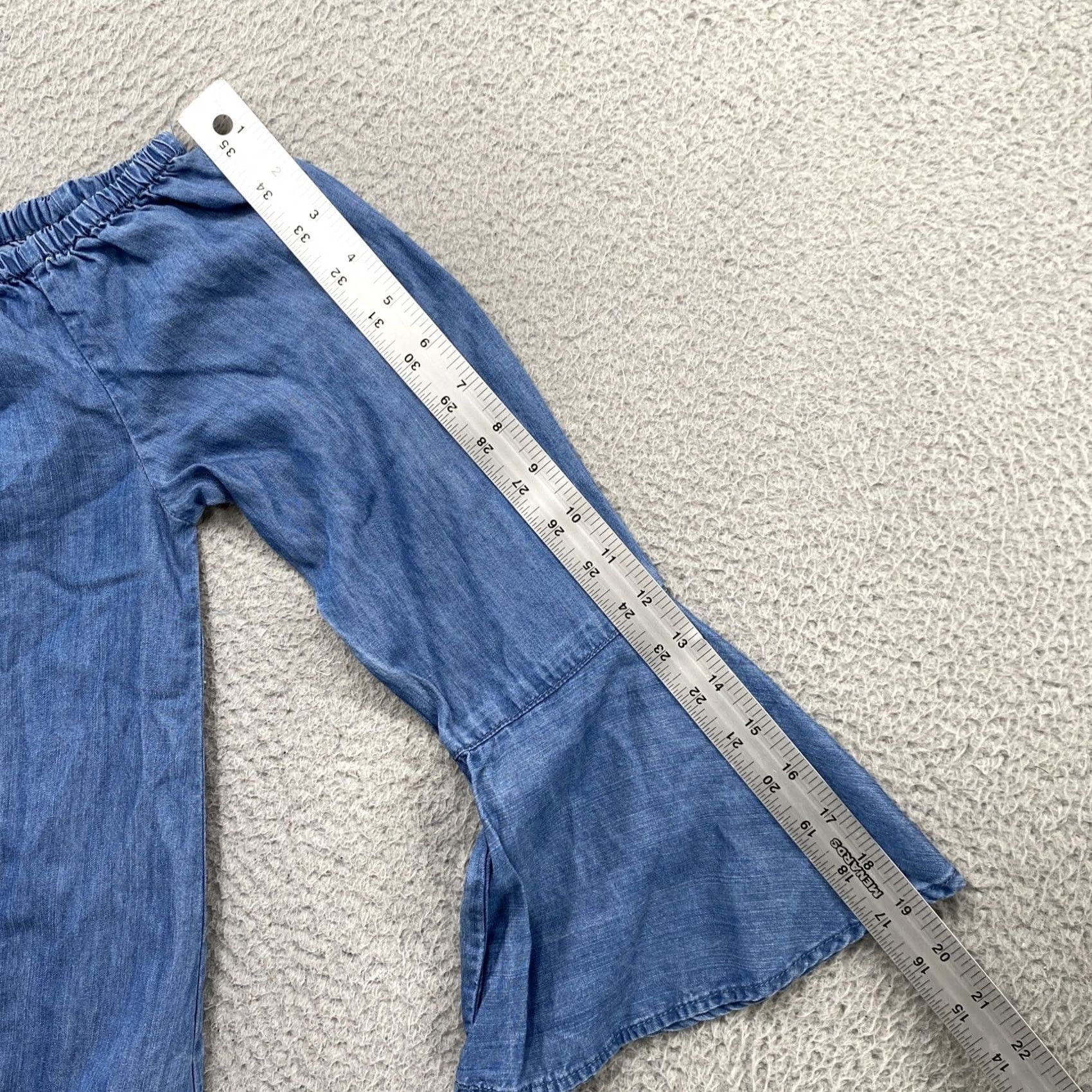 Vintage Beach Lunch Lounge Shirt Women’s Blue Chambray Lyocell 3/4 Sleeve V-Neck Pullover SZ S Size S / US 4 / IT 40 - 6 Thumbnail