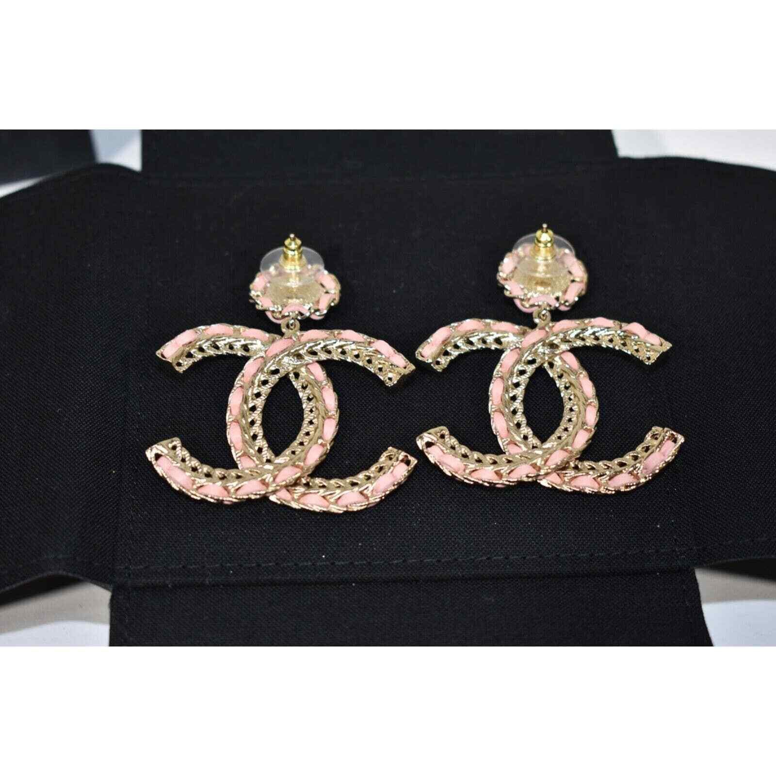 Chanel Chanel Leather Gold Chain Dangle Drop Statement Earrings Size ONE SIZE - 8 Thumbnail