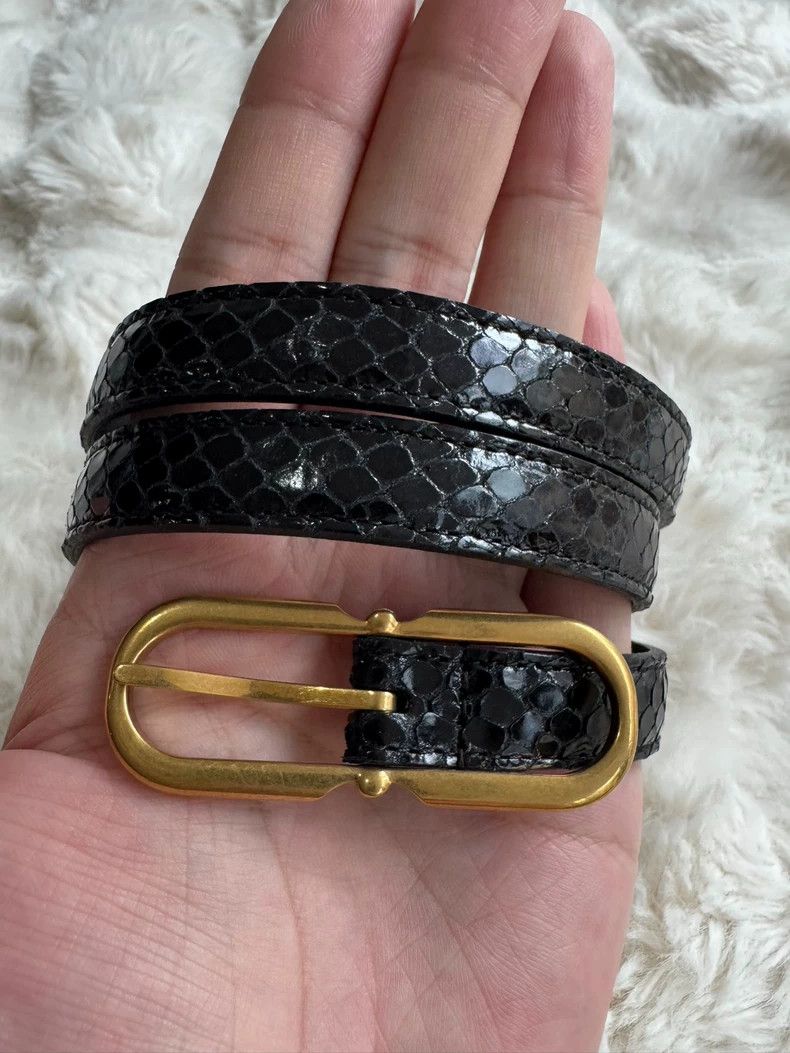 Saint Laurent Paris Saint Laurent Paris size 70 Black gold snake belt belt Size ONE SIZE - 1 Thumbnail