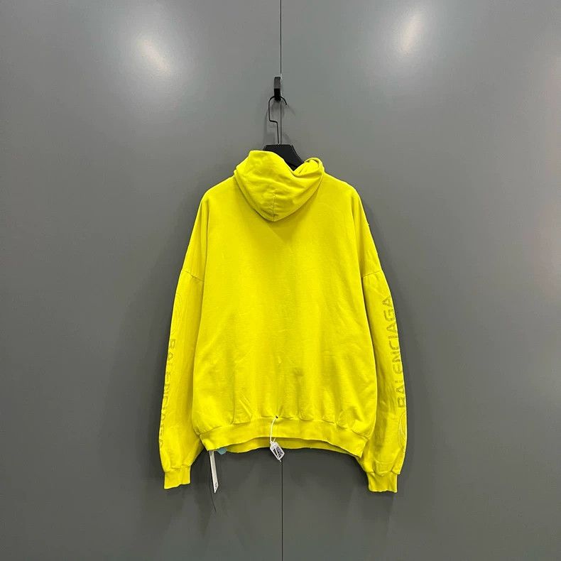 Balenciaga Balenciaga Yellow printed logo hoodie Size US S / EU 44-46 / 1 - 4 Thumbnail