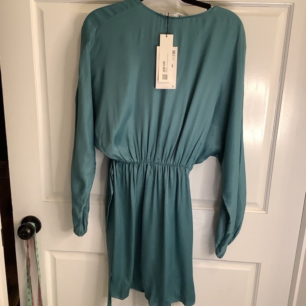 Zara Women's Zara wrap Dress XS Teal Size XS / US 0-2 / IT 36-38 - 2 Thumbnail