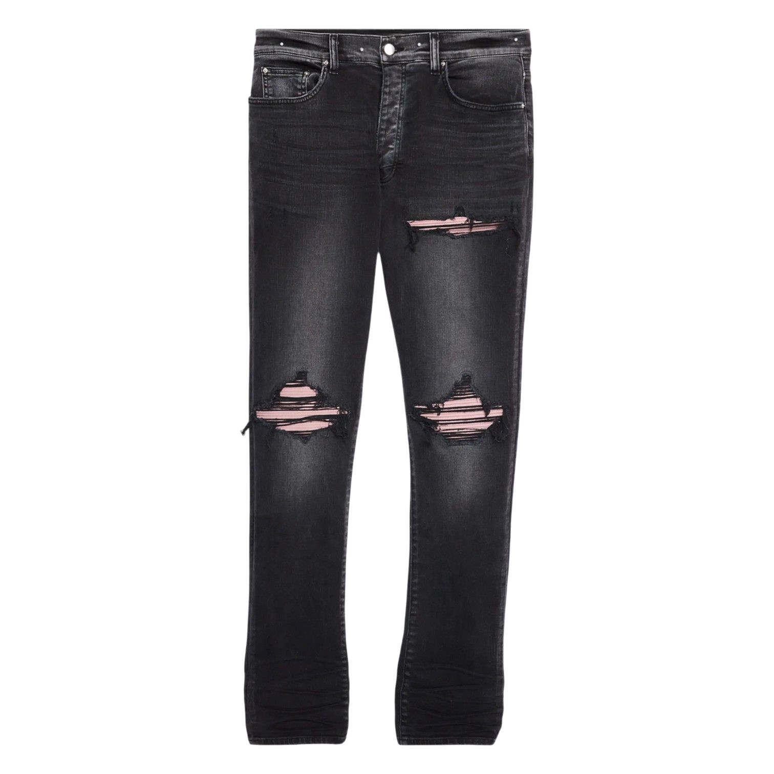 Amiri Amiri MX1 'Pink Salmon Patch' Black Jeans Size US 31 - 1 Preview