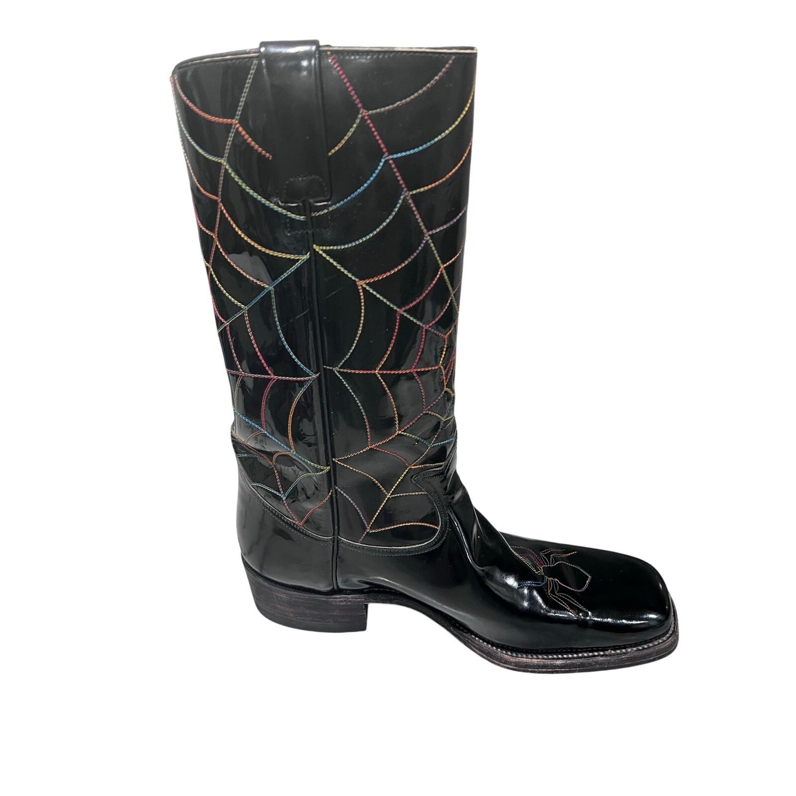 Other Justin Vaquero Patent Leather Cowboy Boot Spider 10D Rare Size US 10.5 / EU 43-44 - 11 Thumbnail