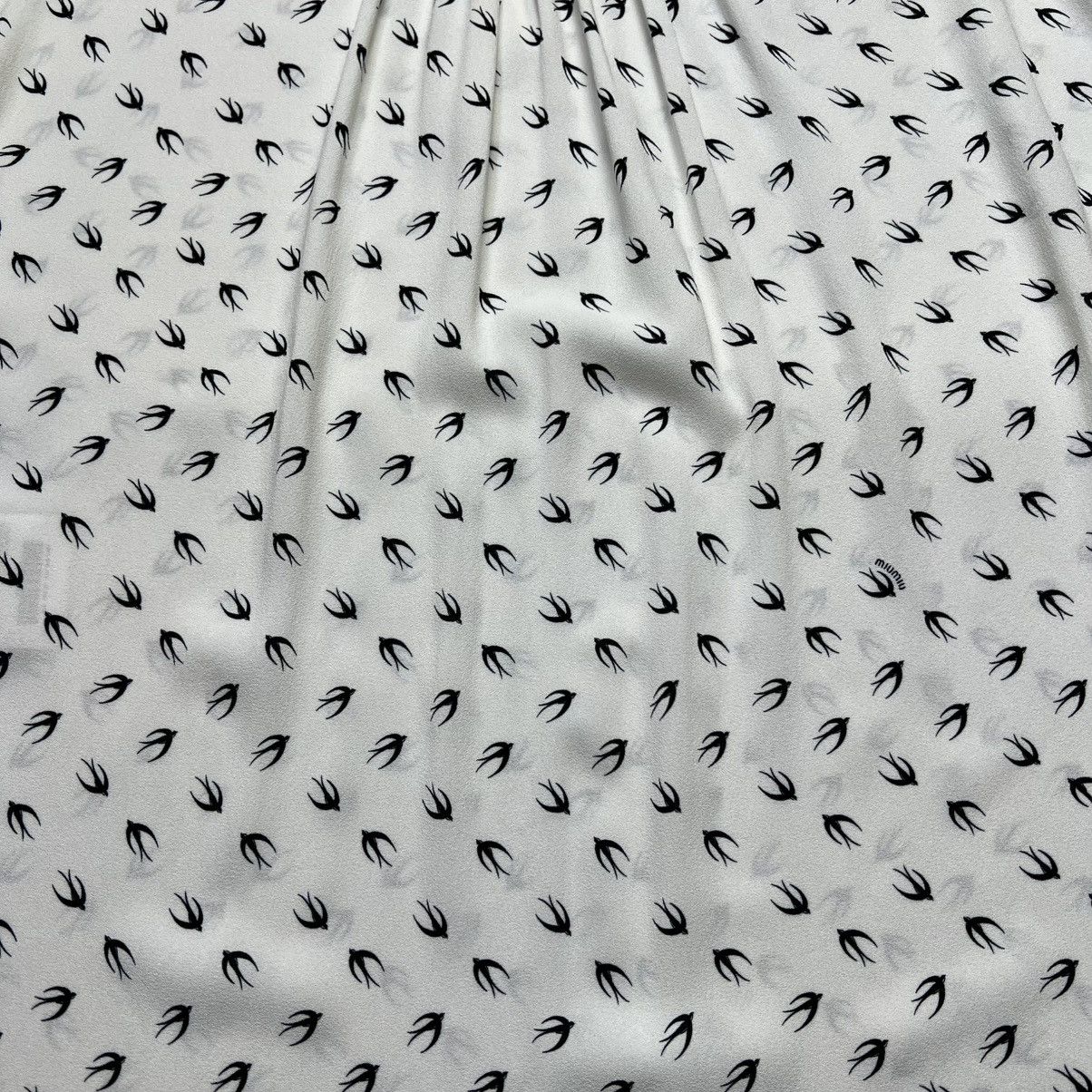 Miu Miu Miu Miu - Fall/2016 Black swallowtail Bird - Blouse Size XS / US 0-2 / IT 36-38 - 8 Thumbnail