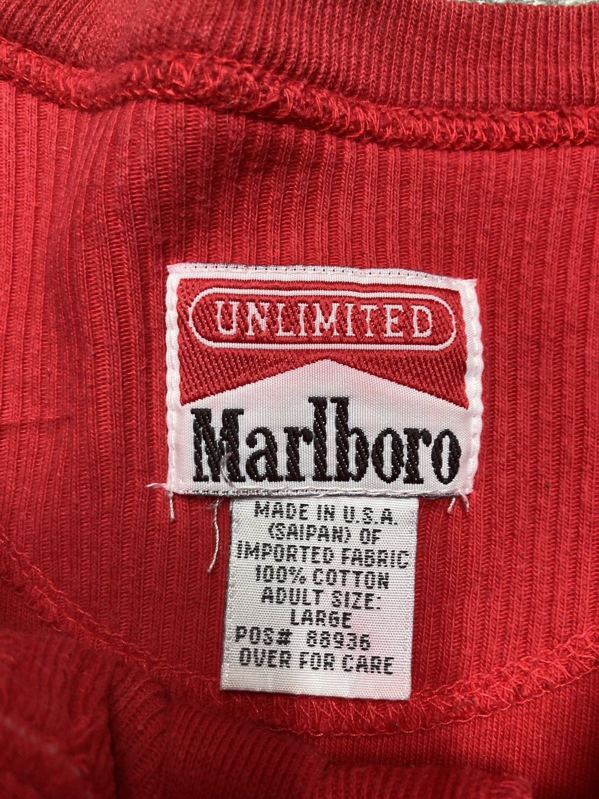 Vintage henley t shirt Marlboro unlimited promo ribbed cotton large Size US L / EU 52-54 / 3 - 5 Thumbnail