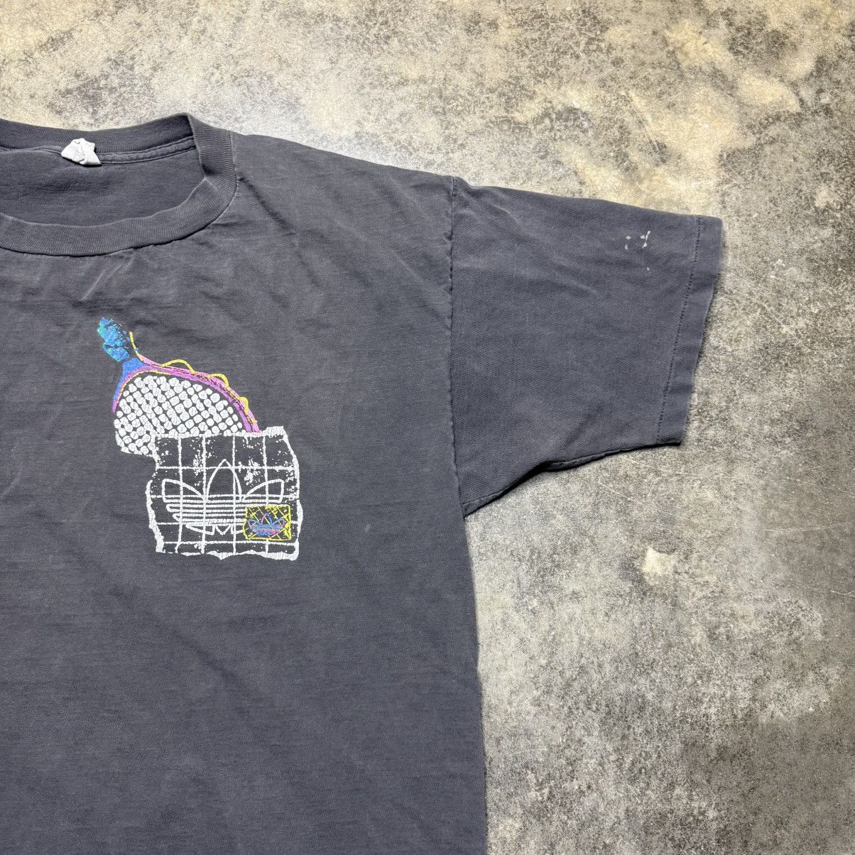 Adidas vintage 80s adidas tennis faded black baggy tshirt Size US XL / EU 56 / 4 - 5 Thumbnail