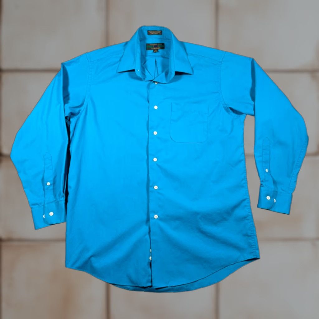 Alexander Julian VINTAGE Alexander Julian Colours Shirt Adult MEDIUM Blue Dress 90s Preppy Button-Up Long Sleeve Mens Size 40R - 1 Thumbnail