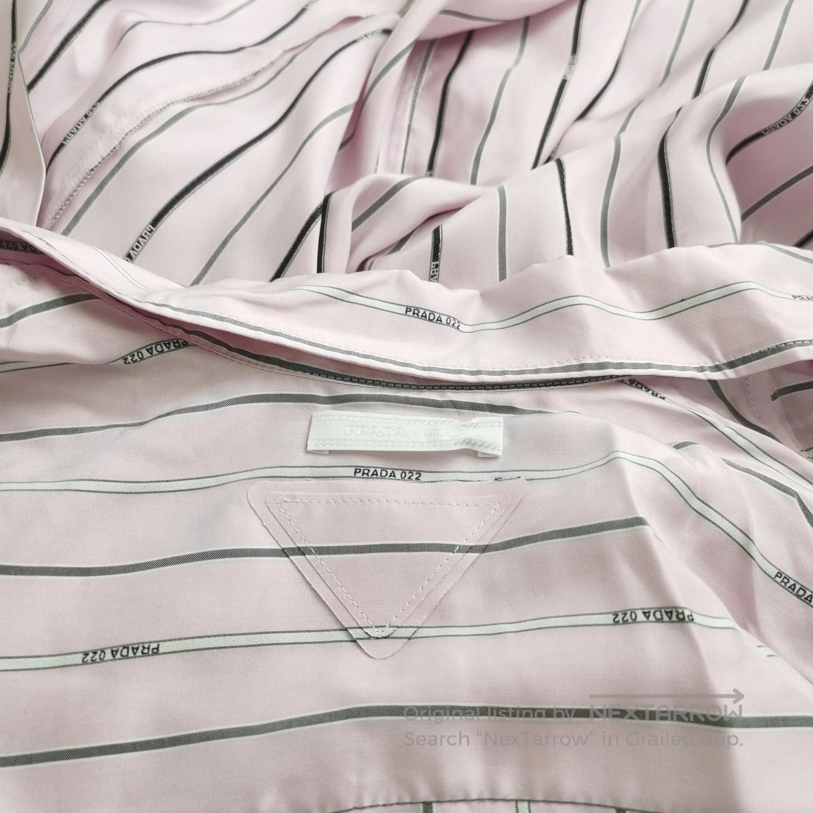 Prada Prada Striped Silk Midi Dress with Belt . Size XXS / US 00 / IT 34 - 2 Thumbnail