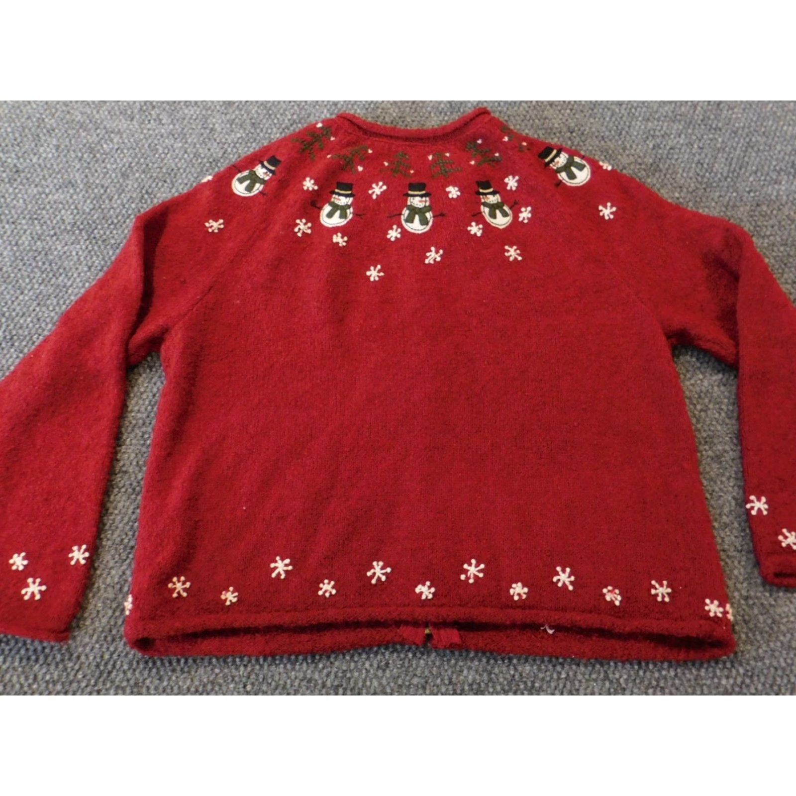 Croft & Barrow Croft & Barrow Womens Sweater Cardigan Full Zip Christmas Red Petite PL Balloon Sleeve SilК Crew Neck Wool Silk Acrylic Knit Button Vintage No Size L / US 10 / IT 46 - 7 Thumbnail