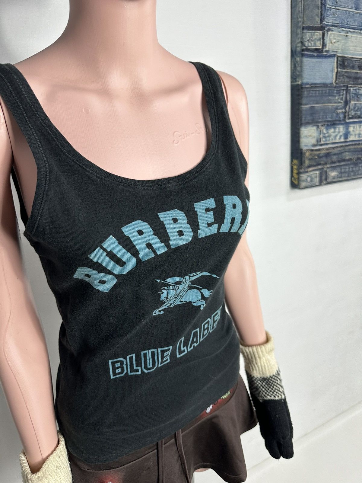 Burberry × Vintage Burberry Blue Label Sleeveless Big Logo Design Size XS / US 0-2 / IT 36-38 - 2 Thumbnail