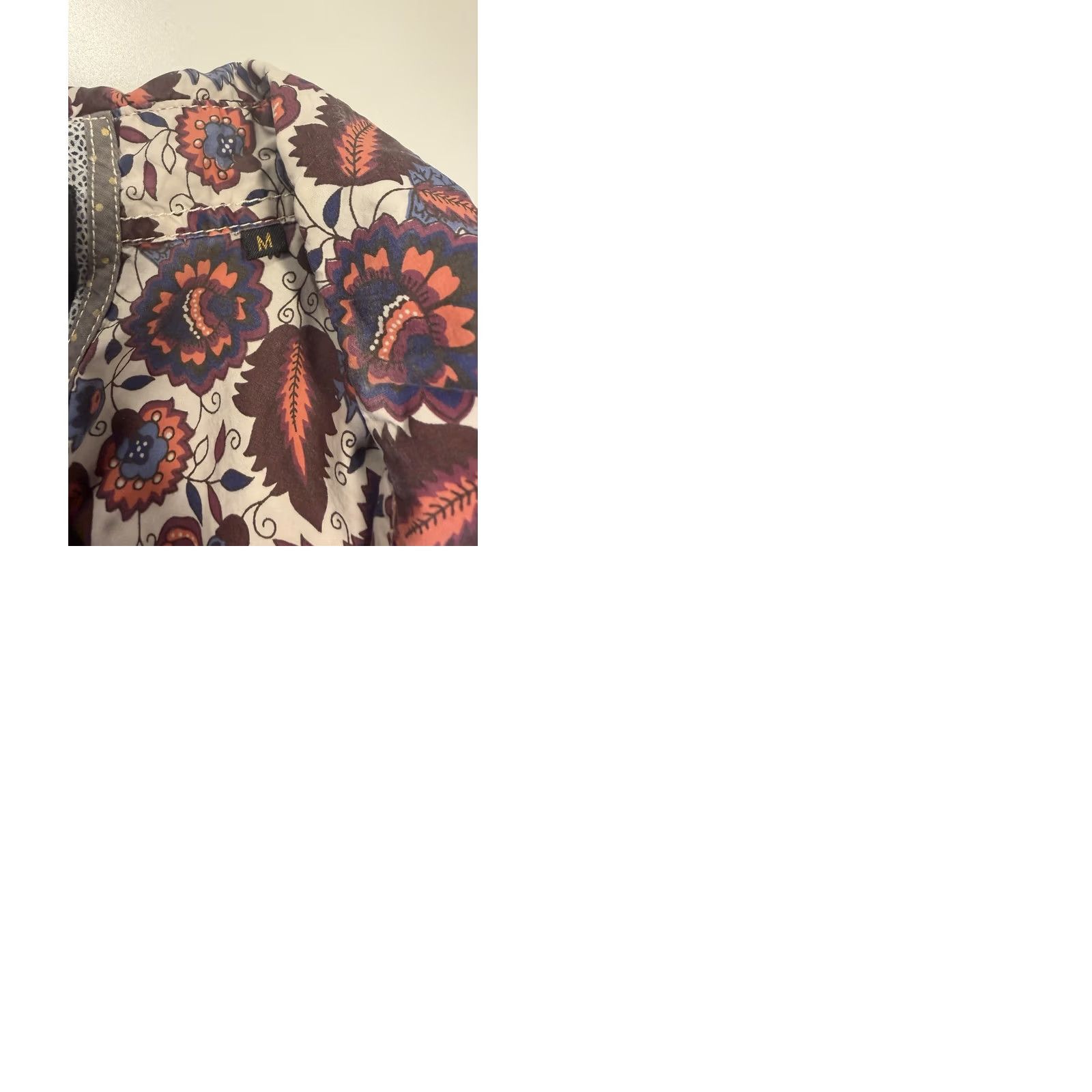 Scotch & Soda Scotch & Soda Shirt Mens M Floral Western Button-Up Beige Cotton Long Sleeve Casual Size US M / EU 48-50 / 2 - 10 Thumbnail