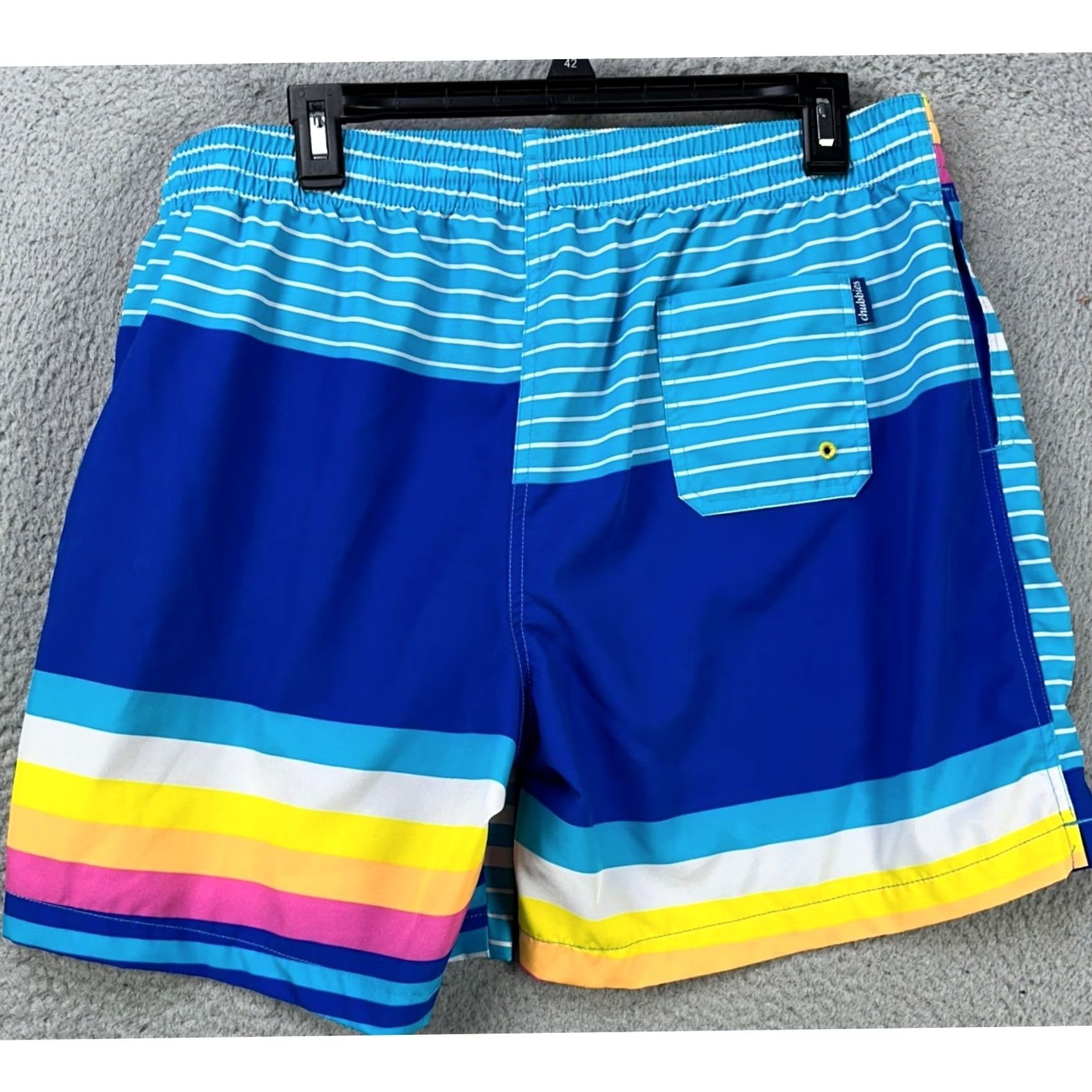 Chubbies Chubbies Mens Swim Trunks XL Blue Retro Stripes Drawstring Lined Board Shorts Size US 36 / EU 52 - 2 Thumbnail